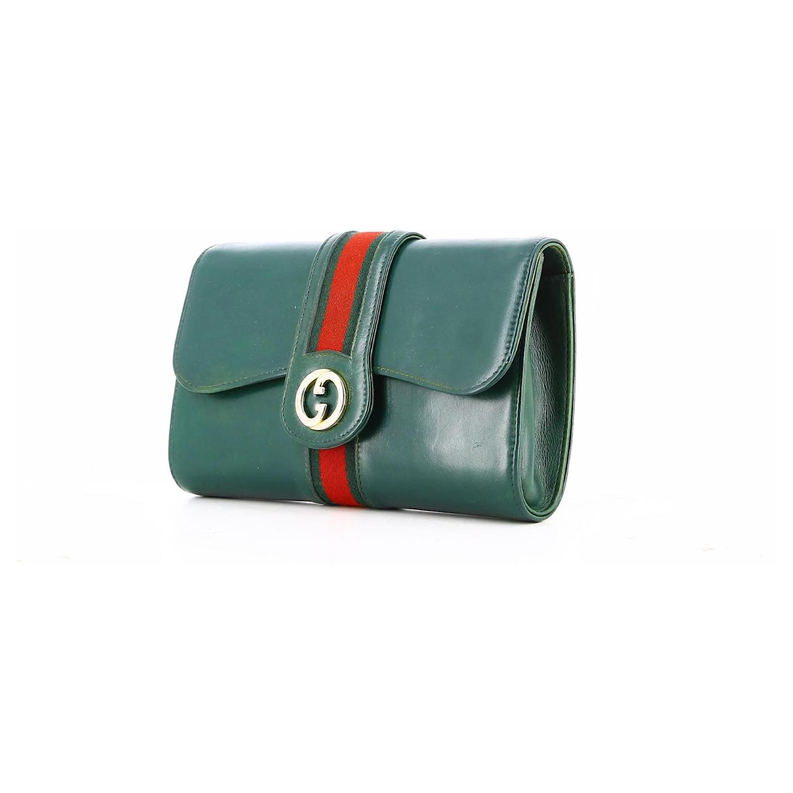 Green Gucci pouch Leather ref.572452 