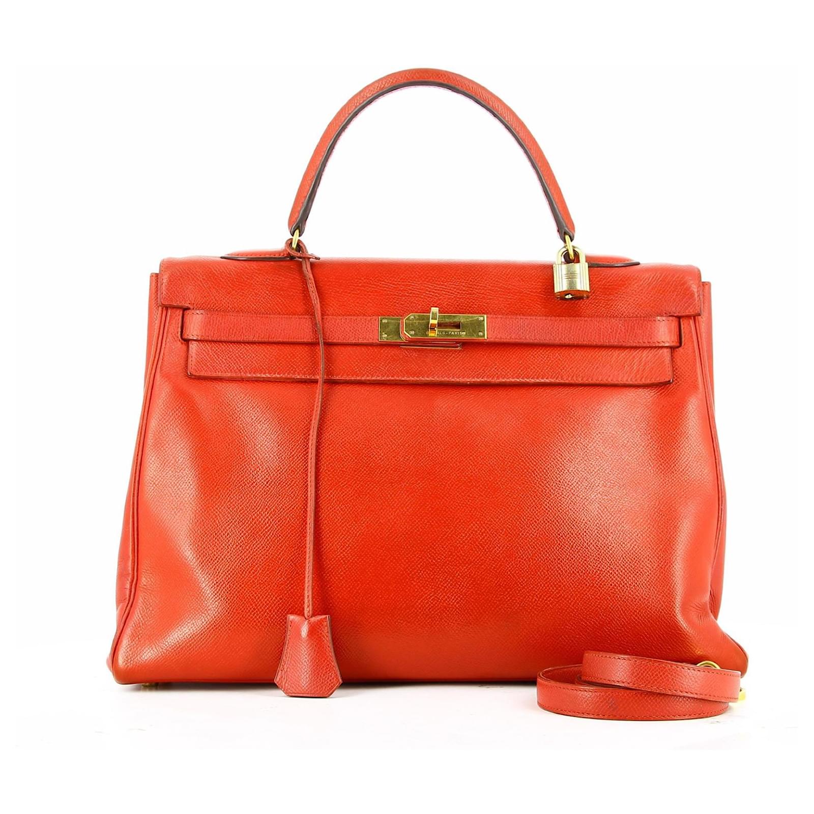 Hermès Red Kelly bag Hermes smooth leather ref.572454 - Joli Closet