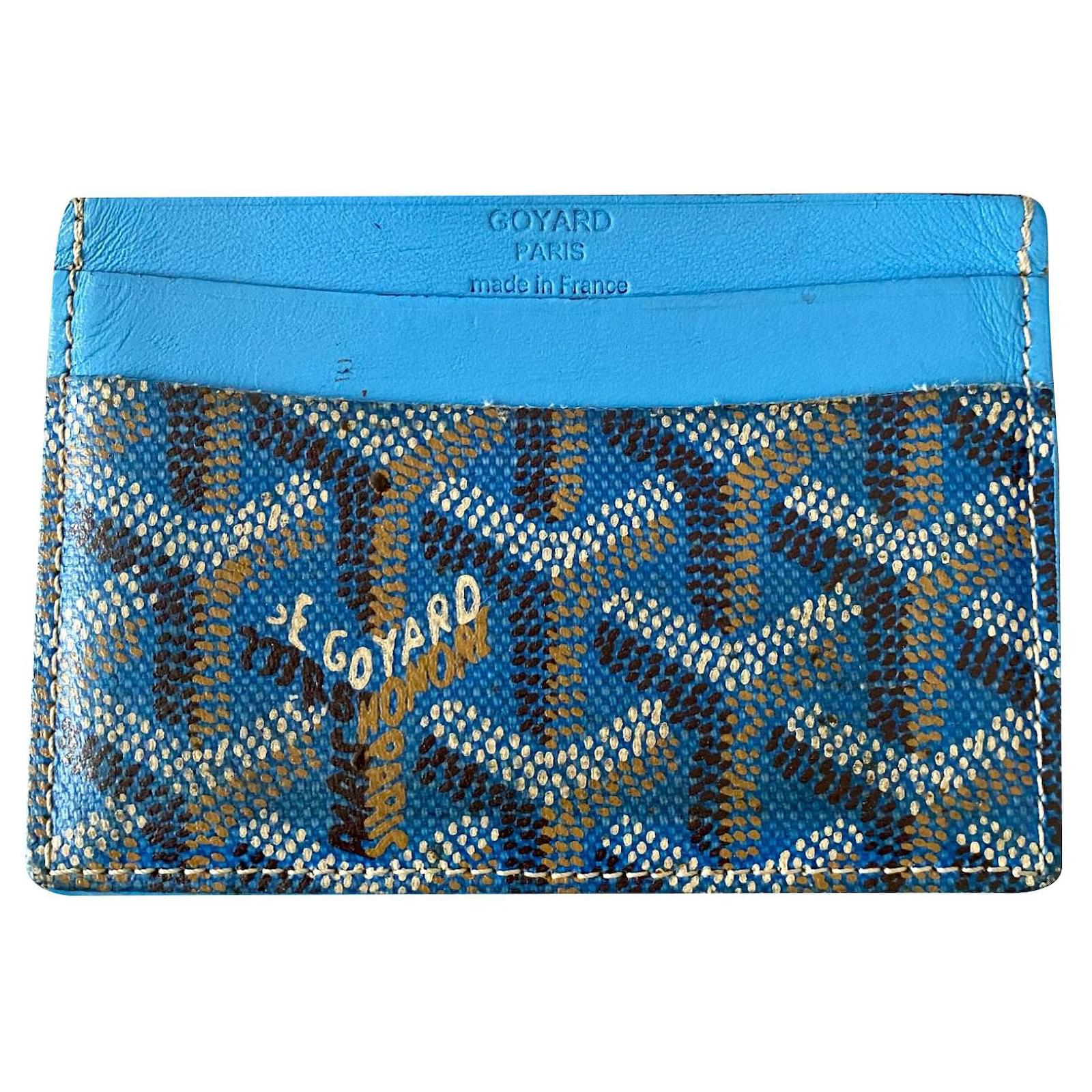 Goyard Saint Sulpice card holder Blue Cloth ref.572481 - Joli Closet