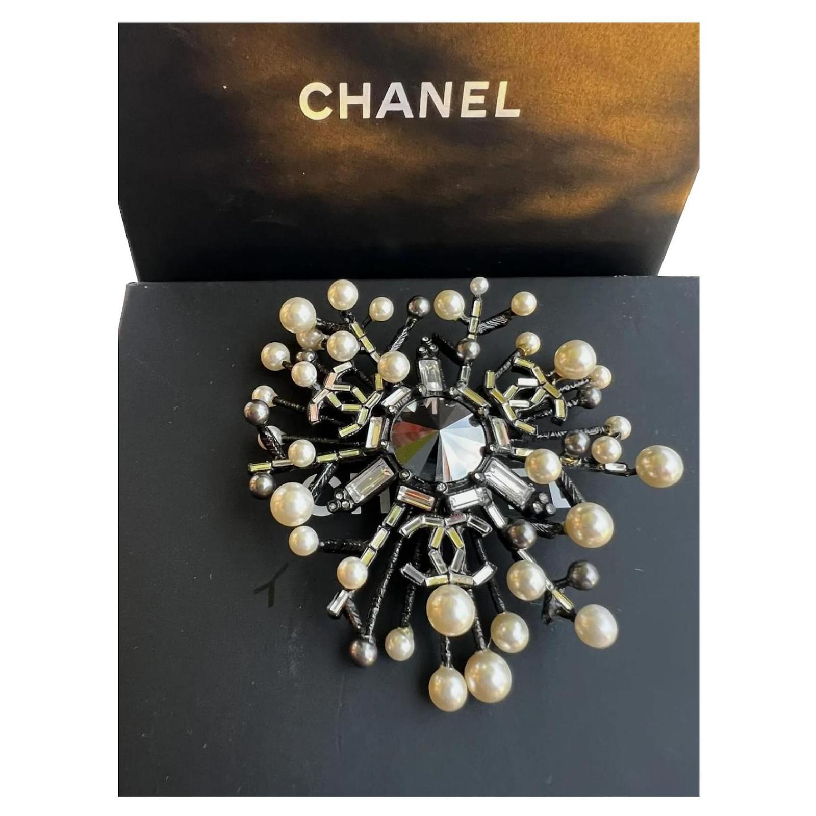 RESERVED - Chanel Logo Brooch Pearls 2014 Excellent Condition