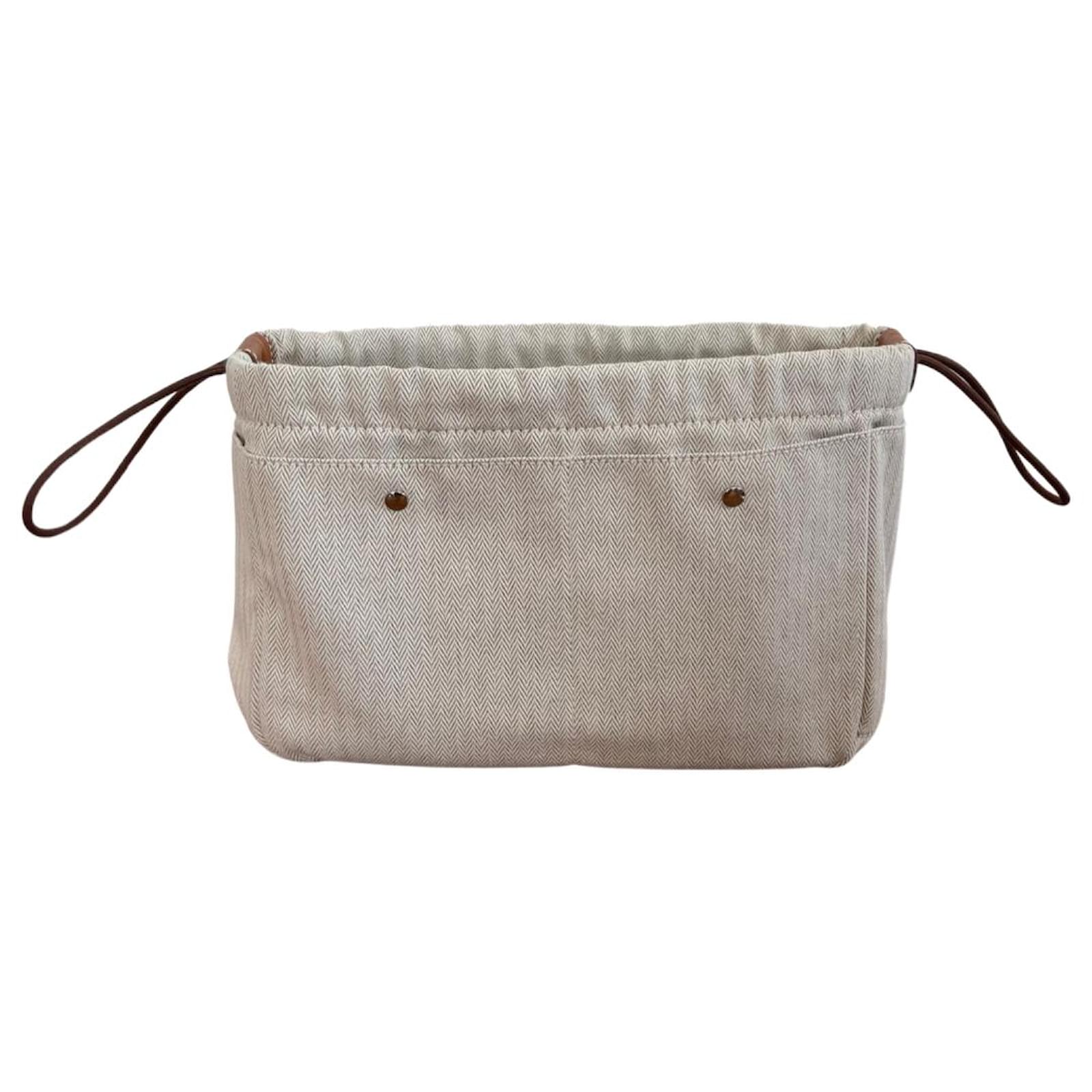 Hermès Clutch bags Beige Cotton ref.573140 - Joli Closet