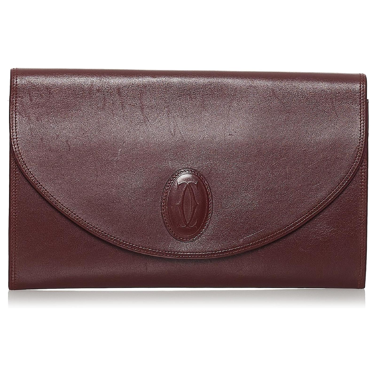 Cartier Red Must de Cartier Leather Clutch Bag Dark red Pony-style ...