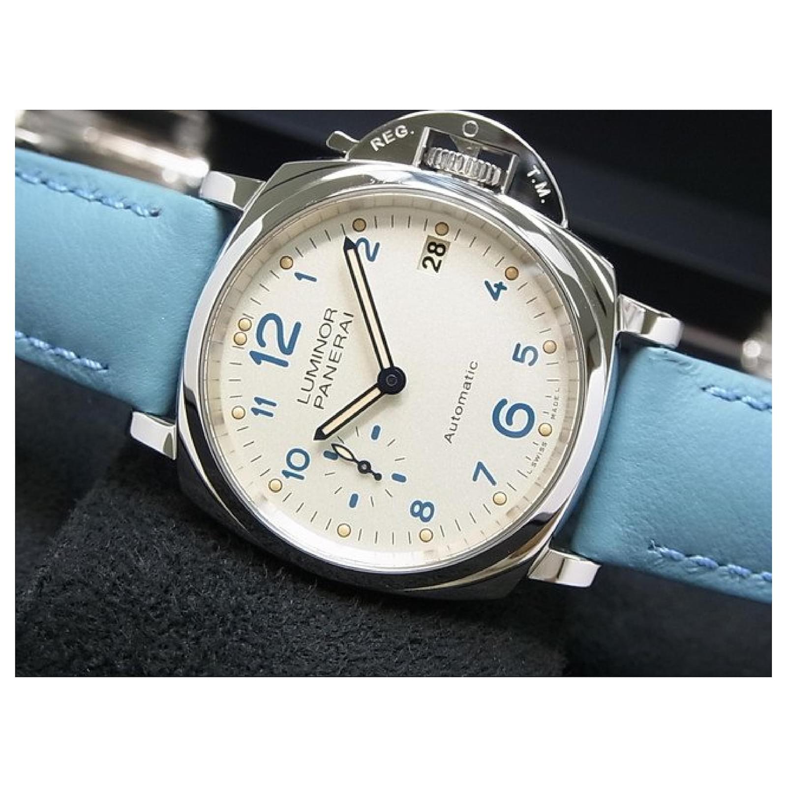 PANERAI Luminor Due 3 DAY S Acciaio 38 MM ivory PAM00903 Mens Blue