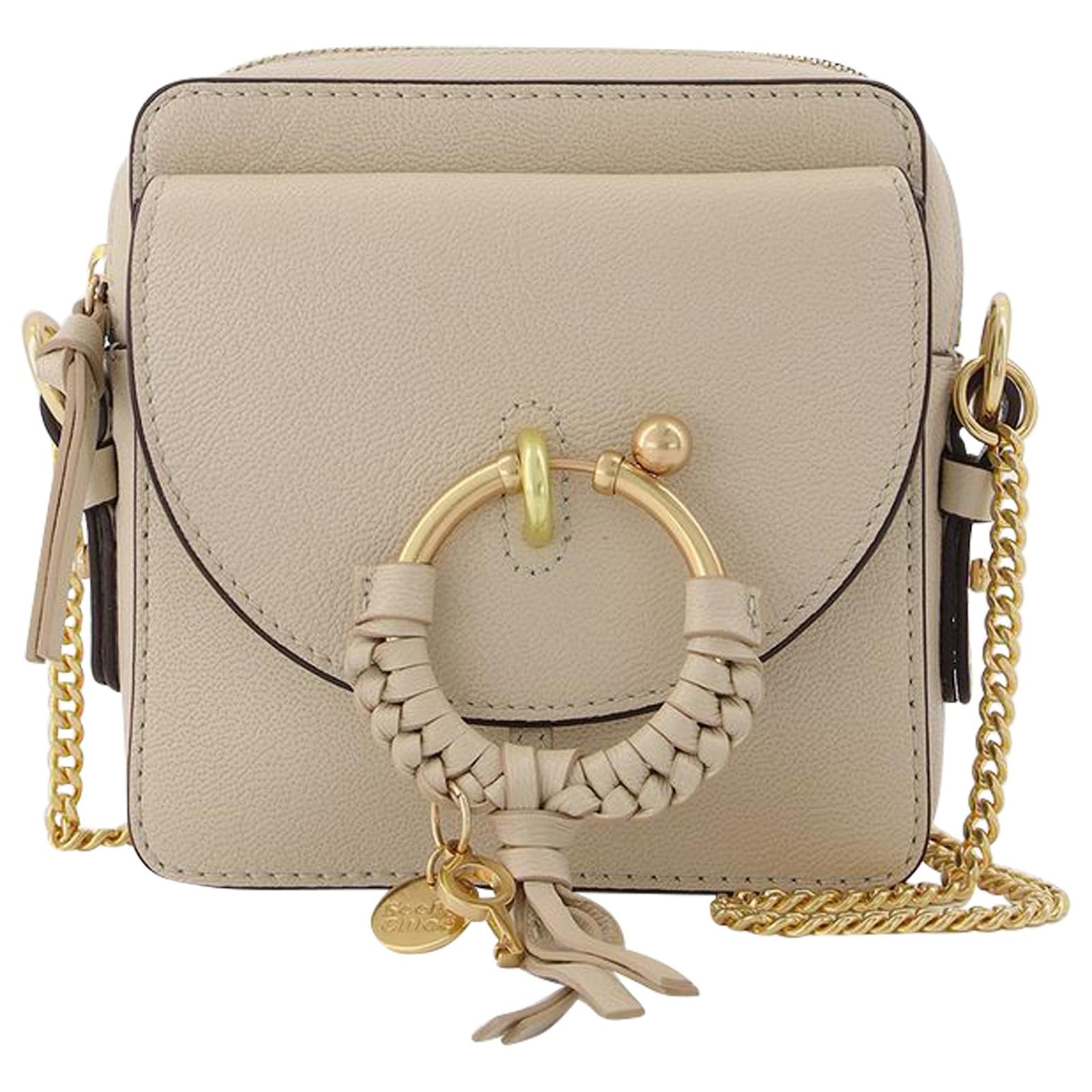 See by Chloé Joan Camera Bag in Cement Beige Leather ref.575083 Joli