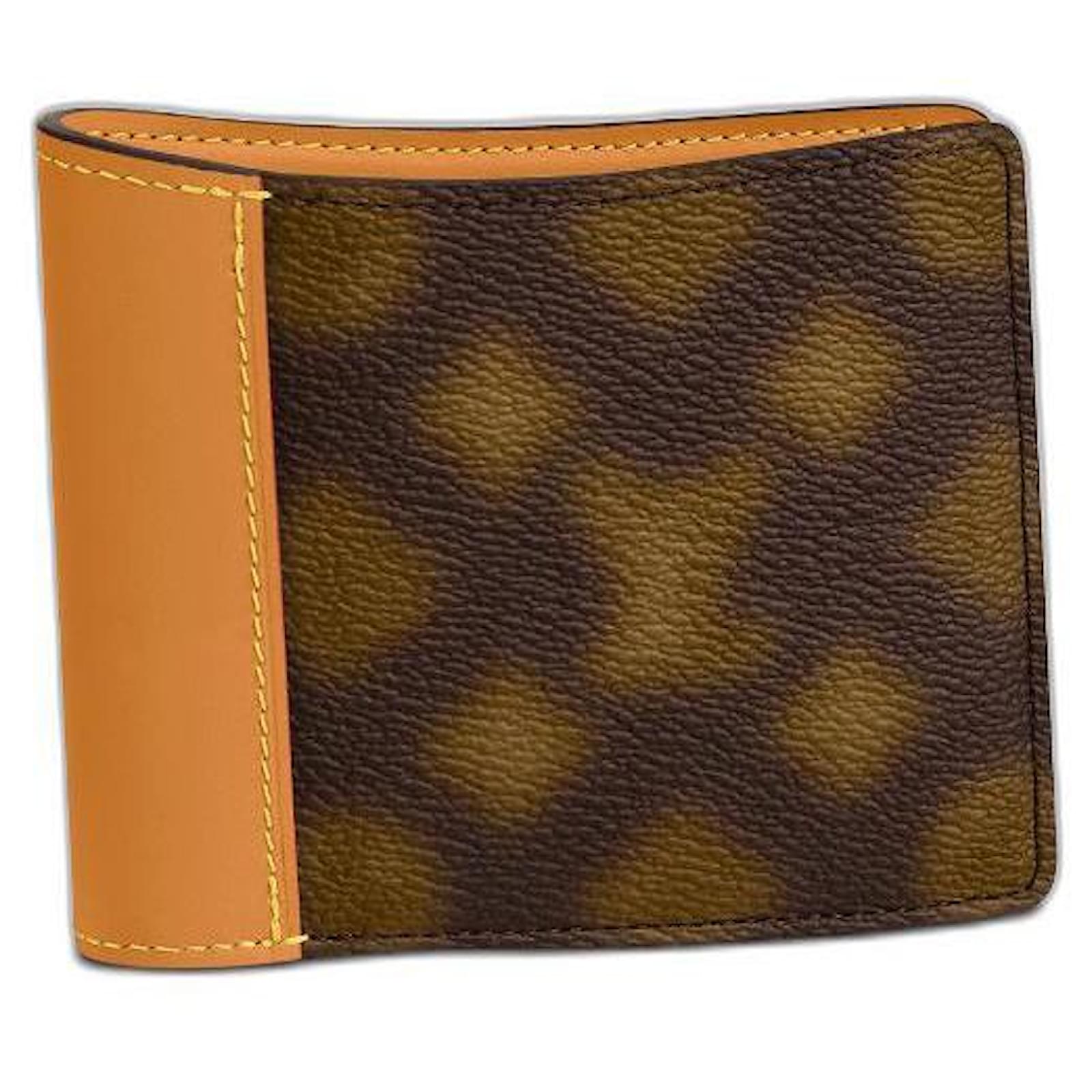 Louis Vuitton LV Slender wallet Virgil ABloh Brown Leather ref