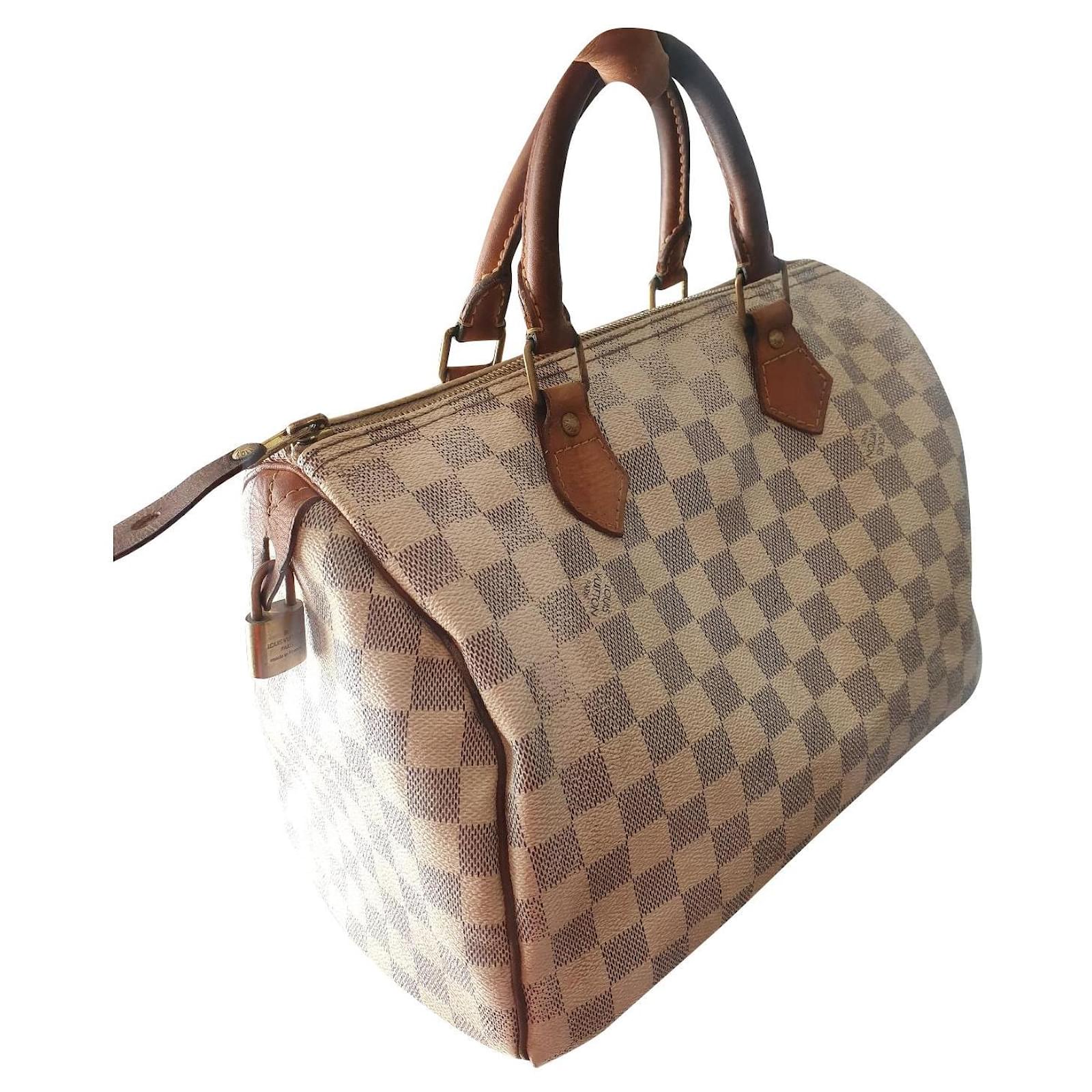 Louis Vuitton Speedy 30 checkerboard Beige Cloth ref.576173 - Joli Closet