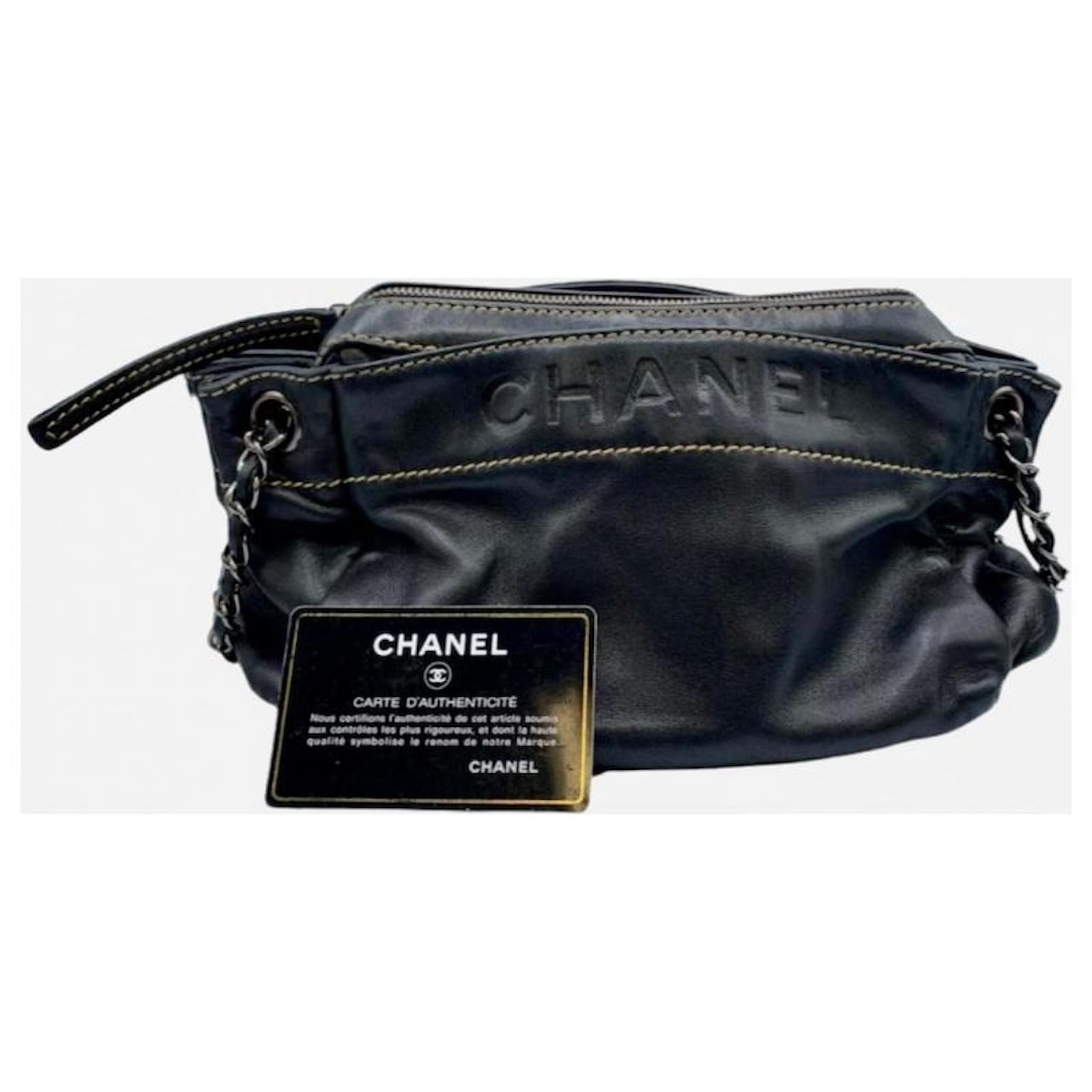 Chanel lax accordion bag Black Leather  - Joli Closet