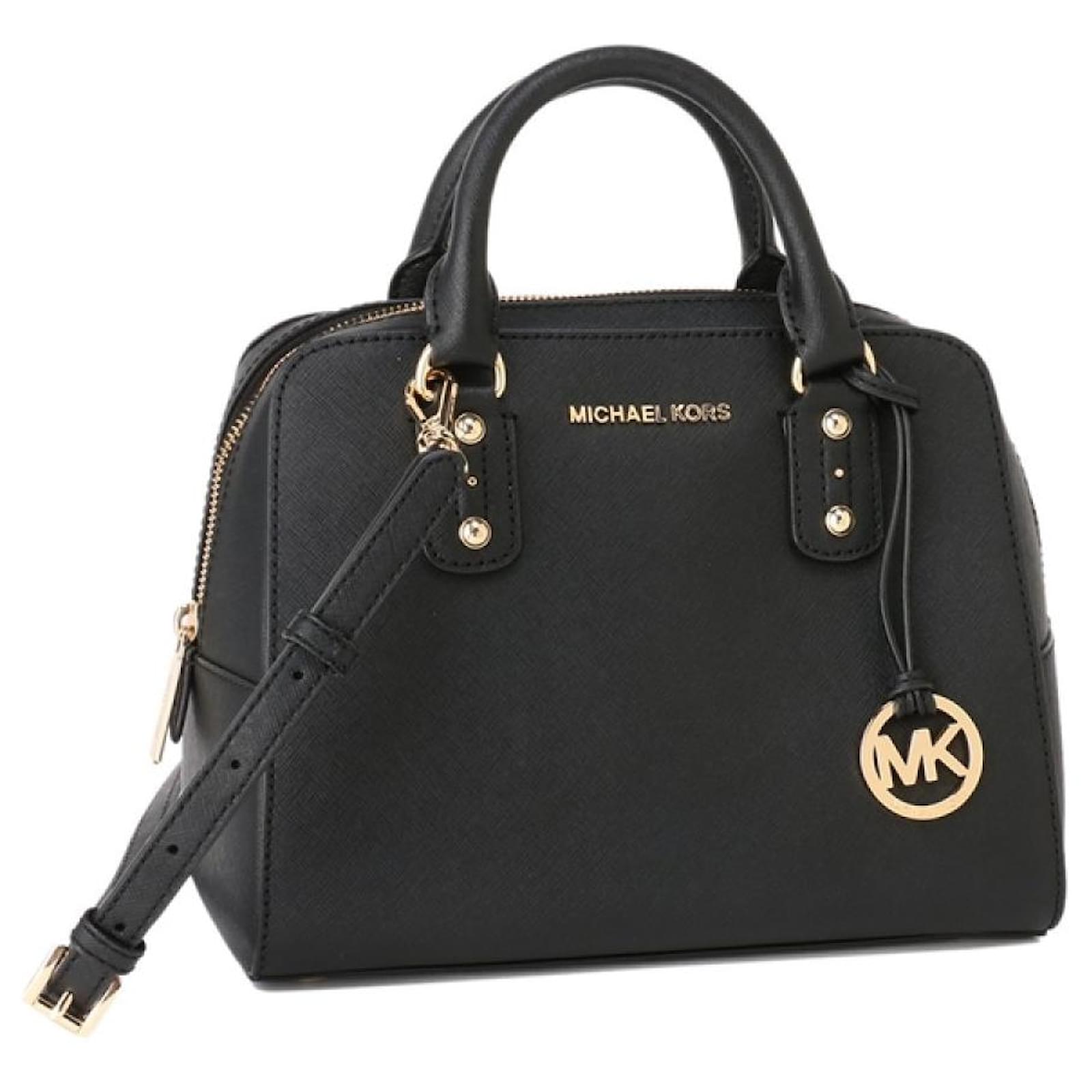 Gebraucht] Michael Kors Handtasche Umhängetasche 2WAY mit Schulterriemen  mit Charm Black Ladies Schwarz Leder  - Joli Closet