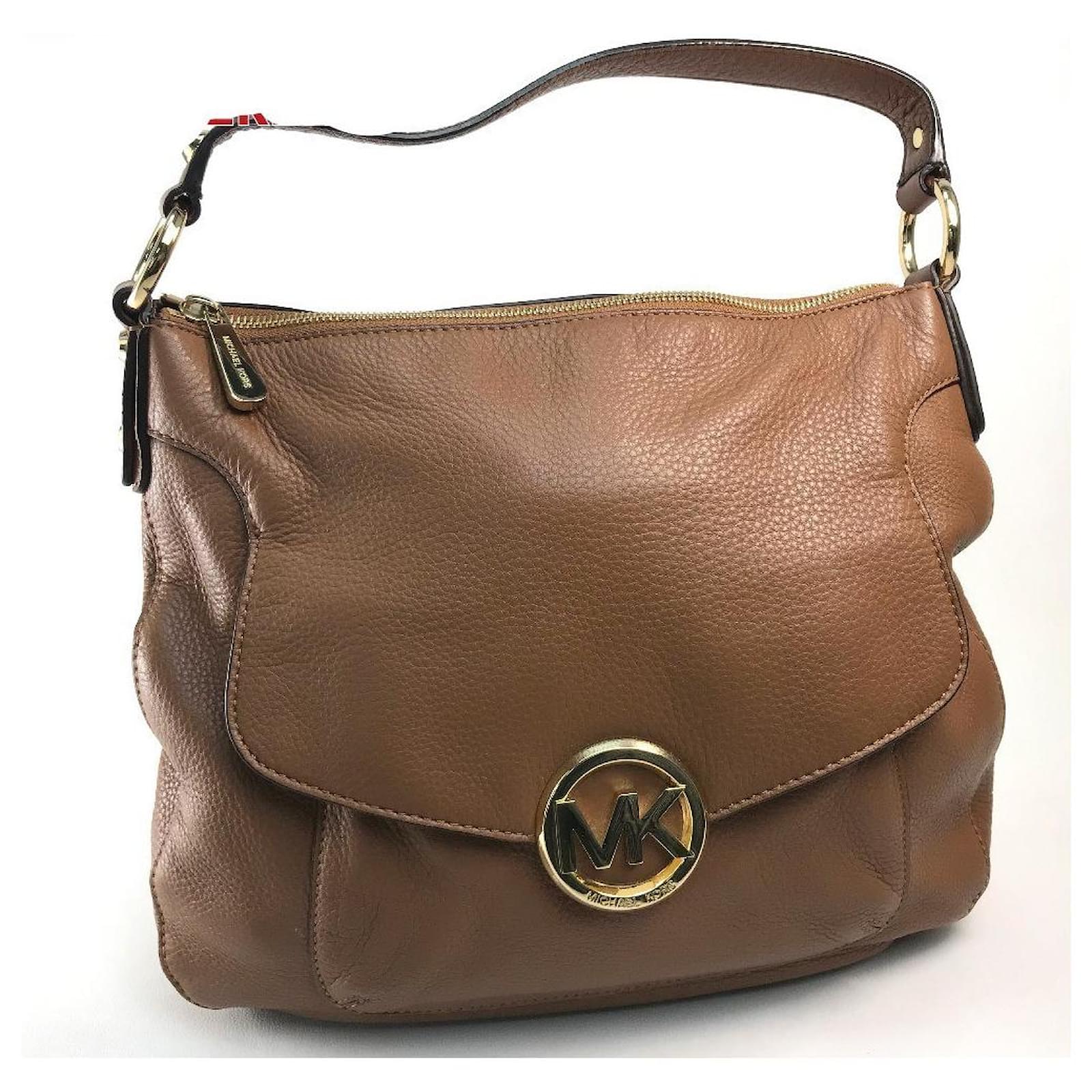 Used] Michael Kors Michael Kors Logo One Shoulder Shoulder Bag Leather  Women's Brown x Gold Metal Fittings  - Joli Closet