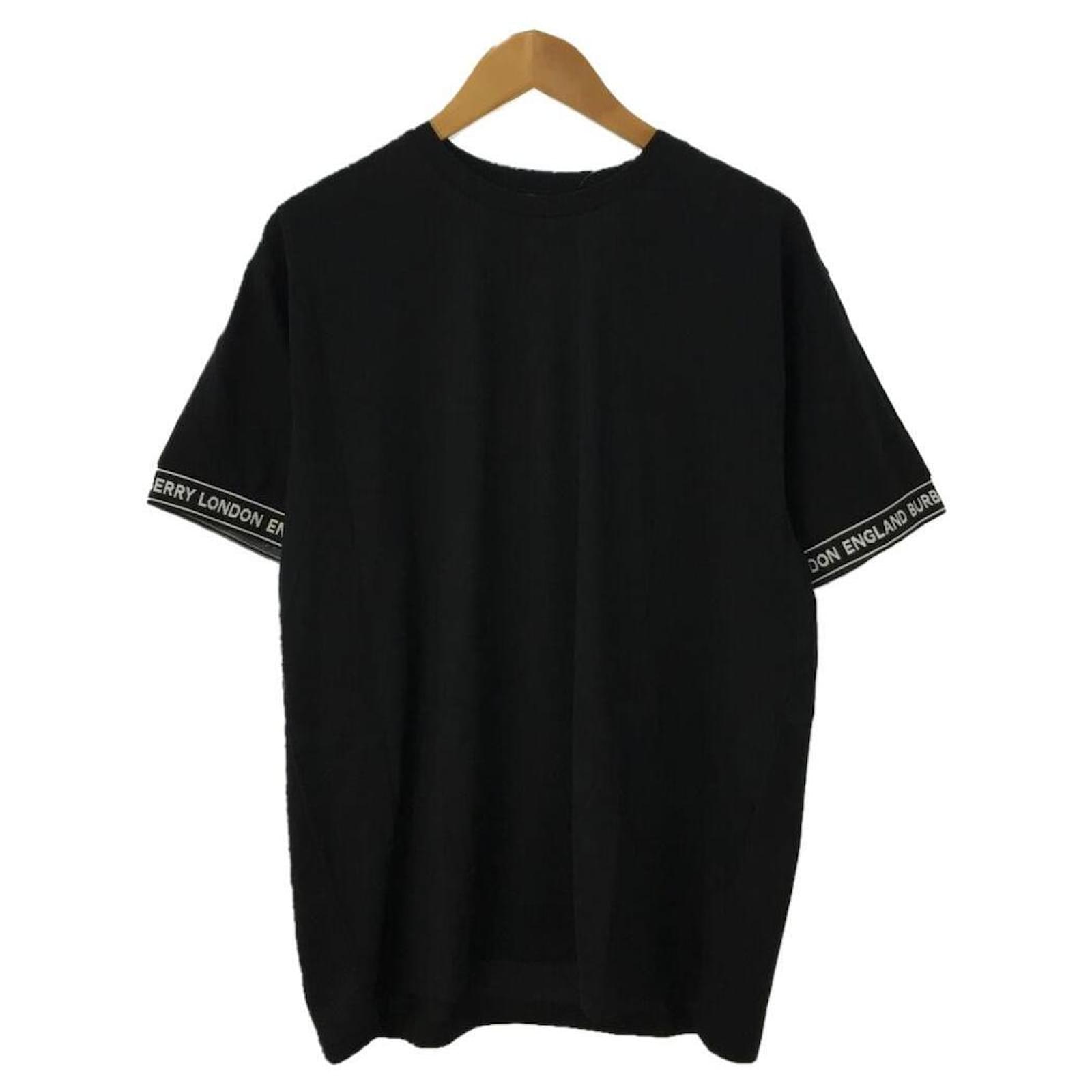 BURBERRY/ TESLOW logo tape / T-shirt / M / black / plain  - Joli  Closet