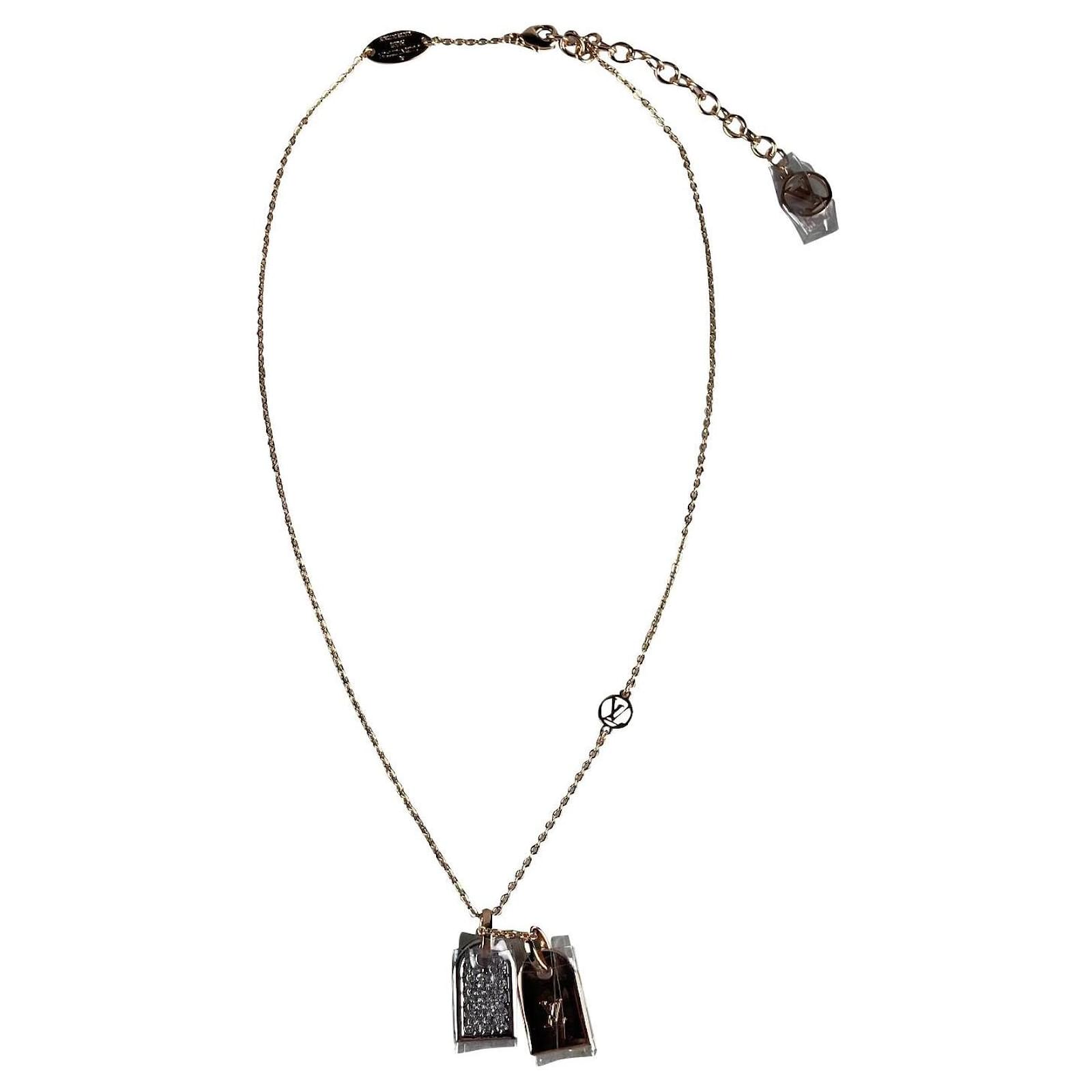 Shop Louis Vuitton Precious nanogram tag necklace (M00599) by SkyNS