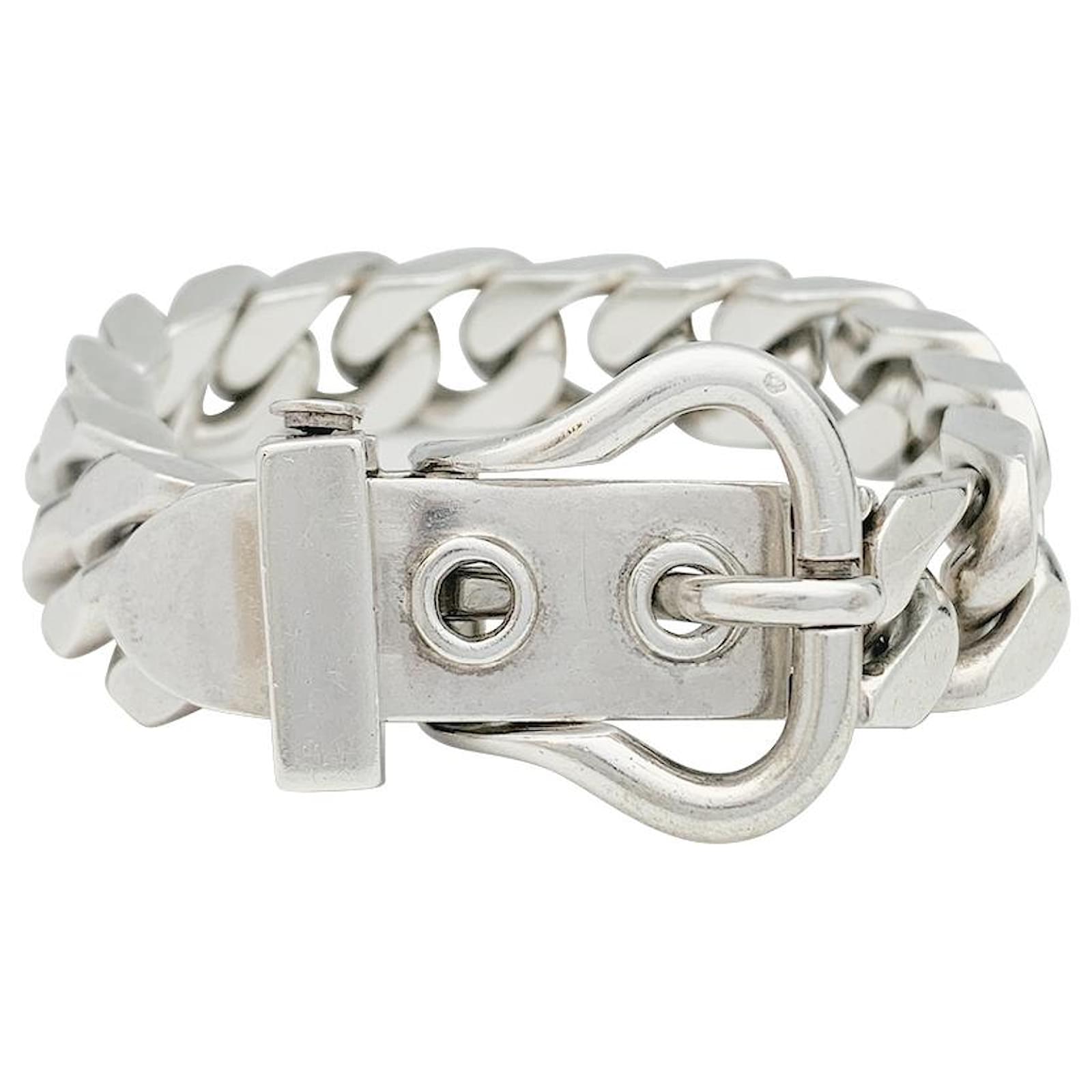 Hermès HERMES-ARMBAND MIT SELLIER-SCHNALLE IN SILBER 925