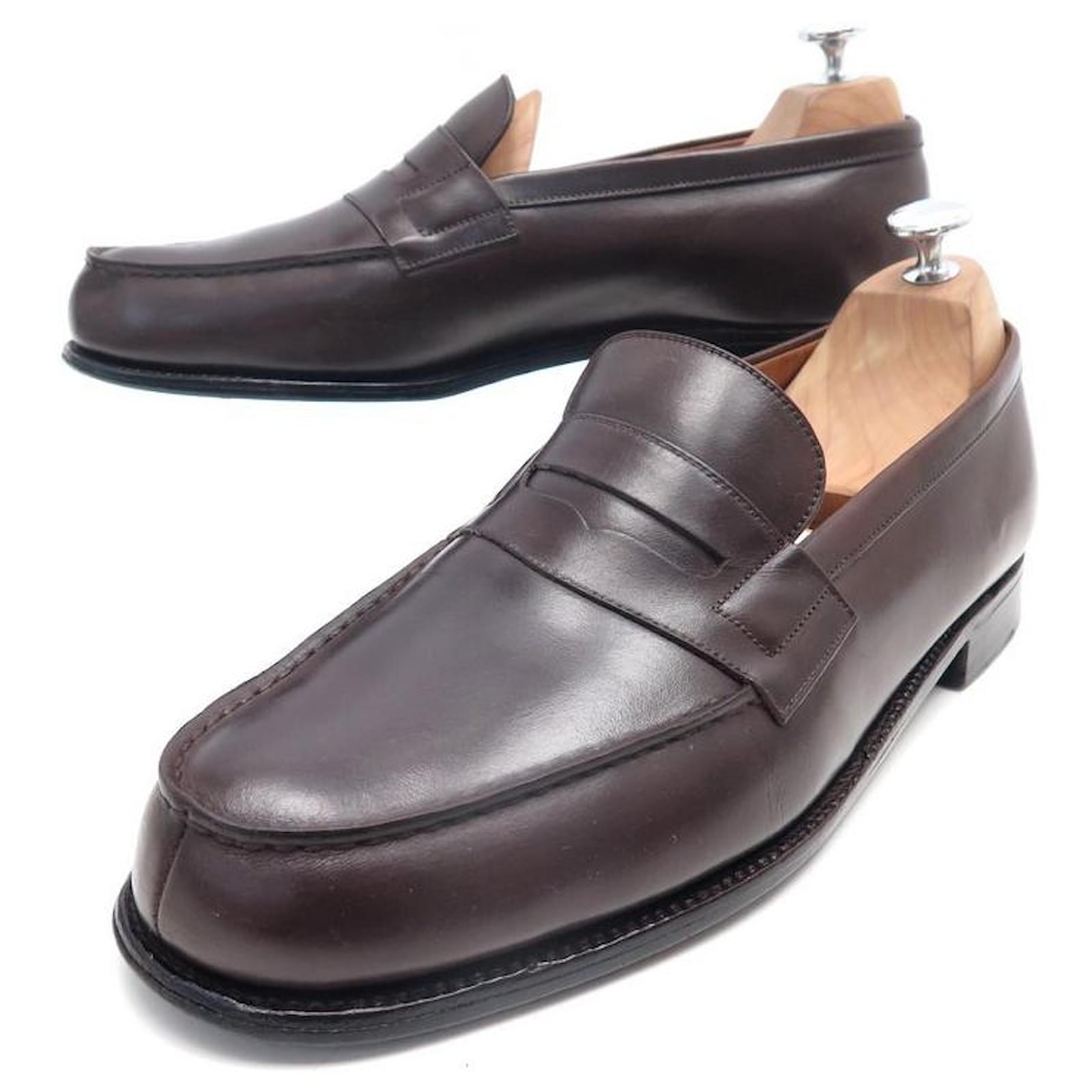 JM WESTON LOAFERS 180 8.5D 42.5 BROWN LEATHER LOAFERS SHOES ref.577284 ...