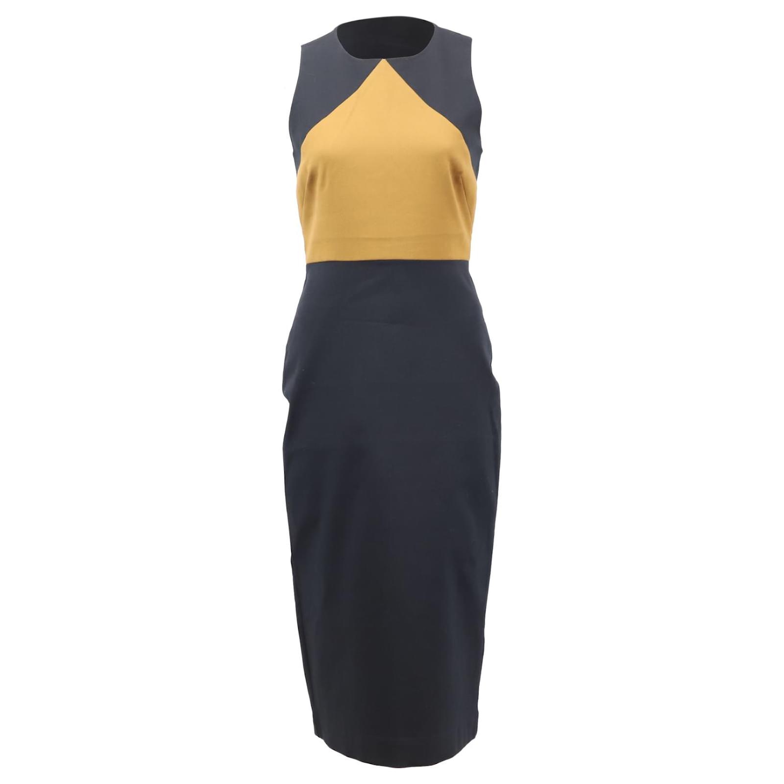 blue and black color block dress The Cara Black Mix Contrast Casual Dress Medium