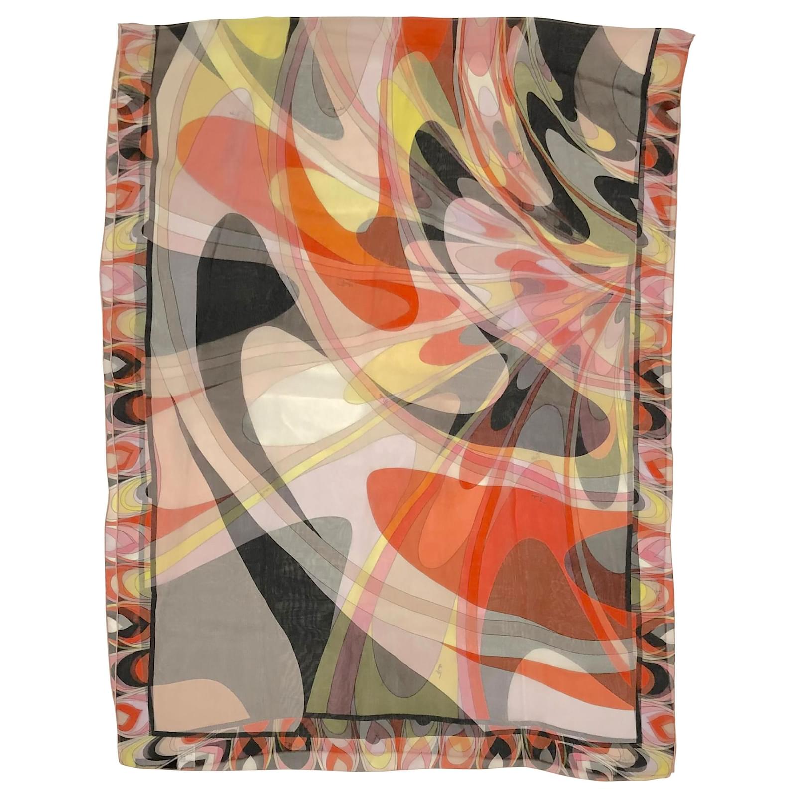 Emilio Pucci Abstract-pattern Print Silk Scarf in Pink