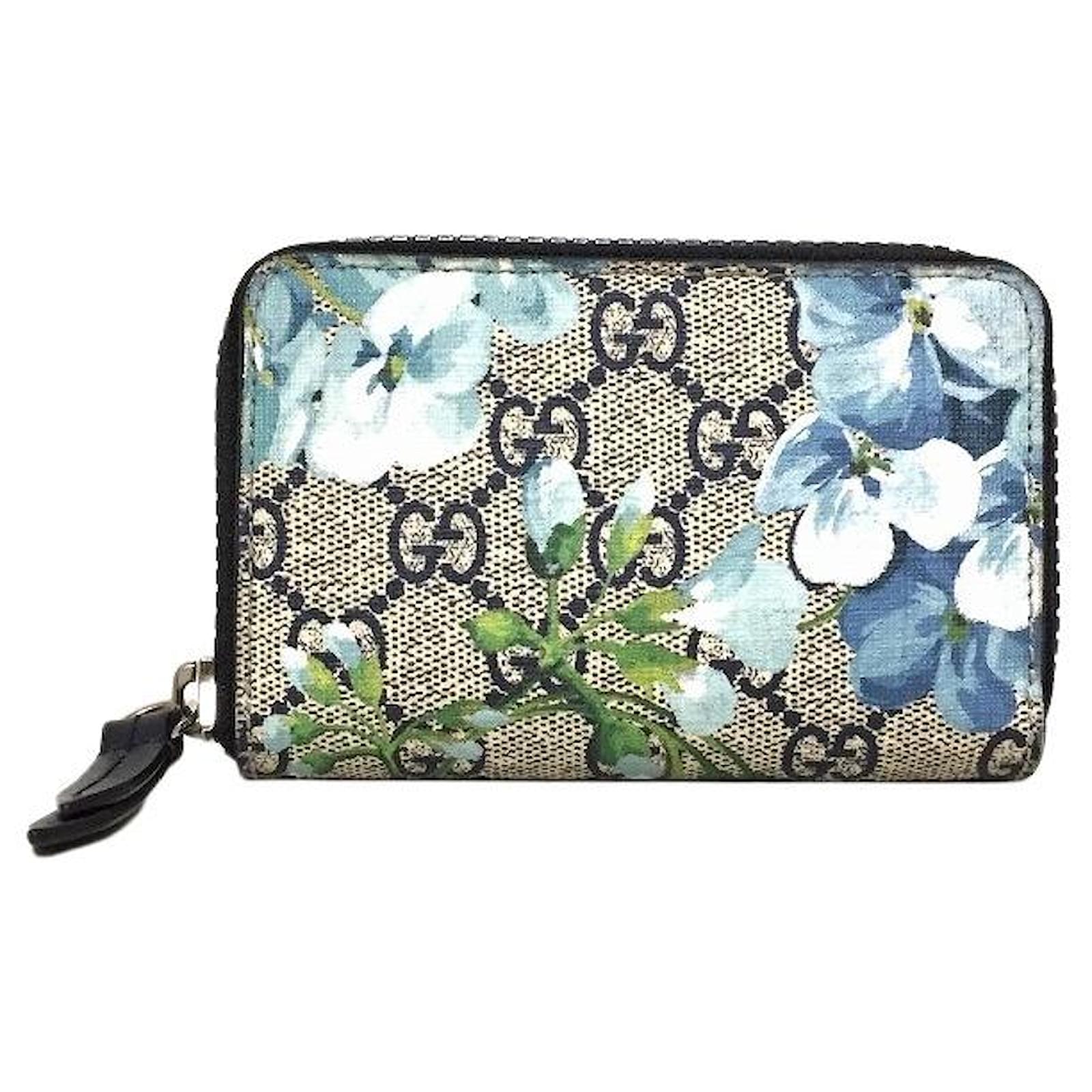 Wallet Gucci Bloom Blue Bag Gg Blooms Leather Wallet Gucci Blue In
