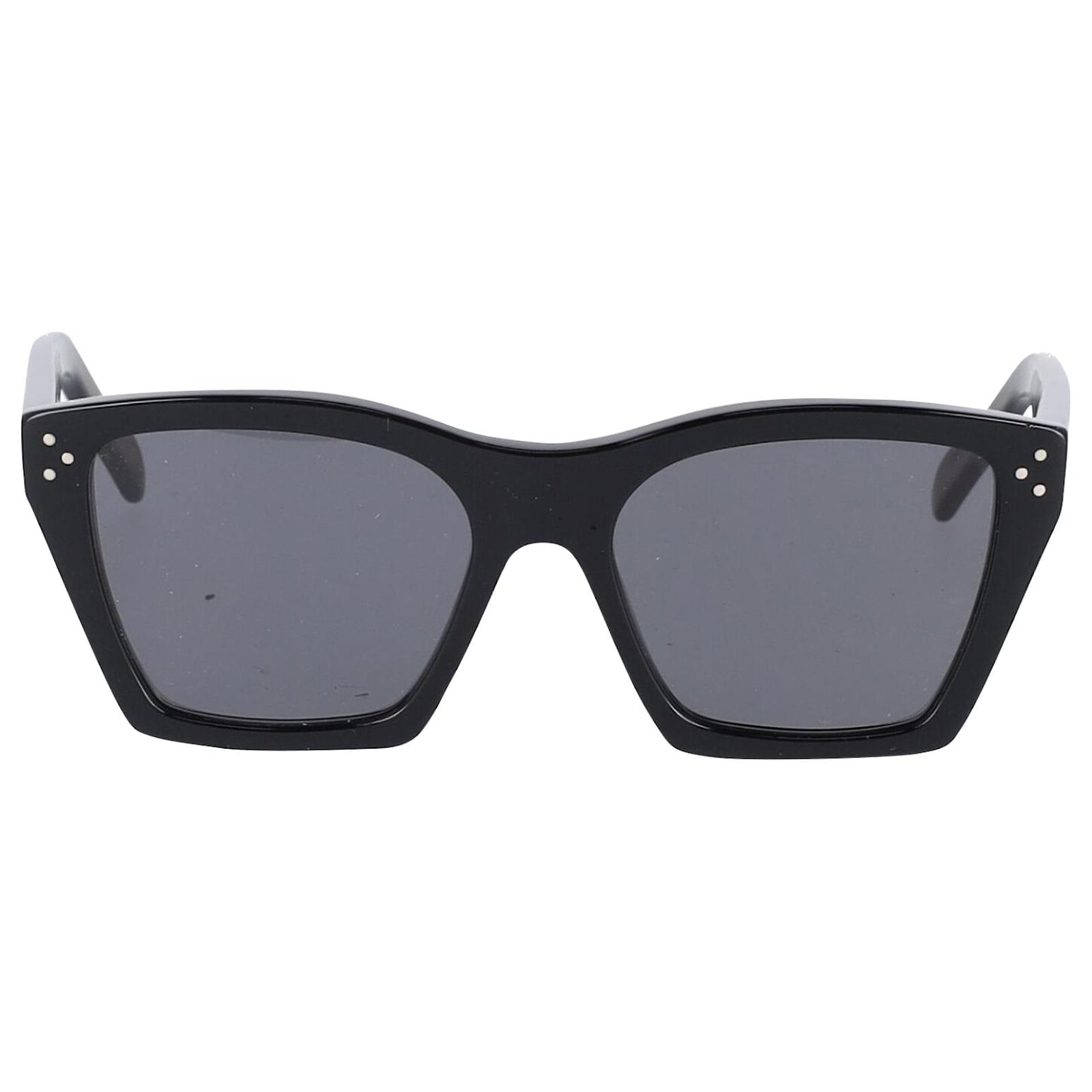 Céline CELINE Square 55mm Tortoiseshell Sunglasses in Black Acetate ref