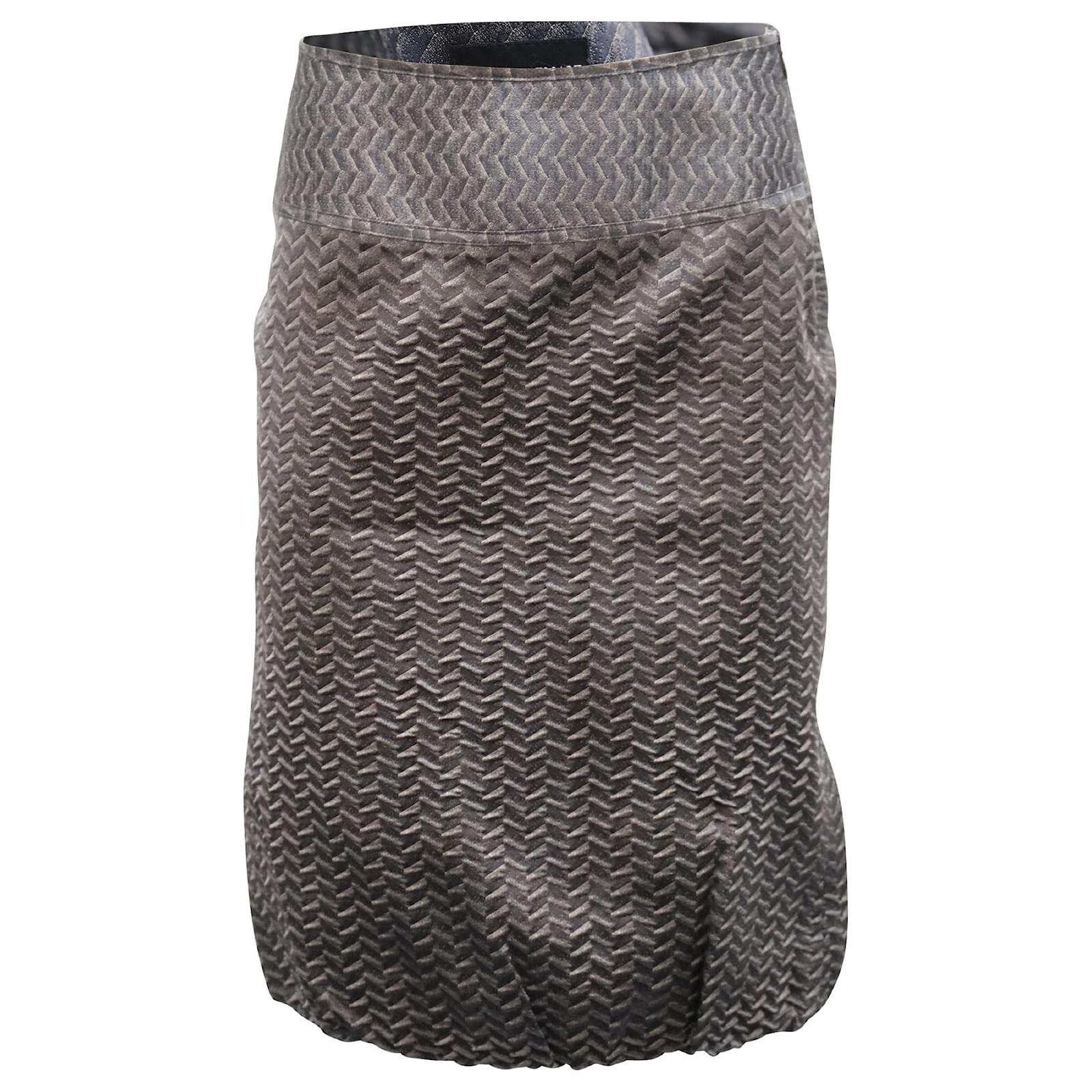 Giorgio Armani Emporio Armani Textured Pencil Skirt Grey Viscose Cellulose  fibre  - Joli Closet