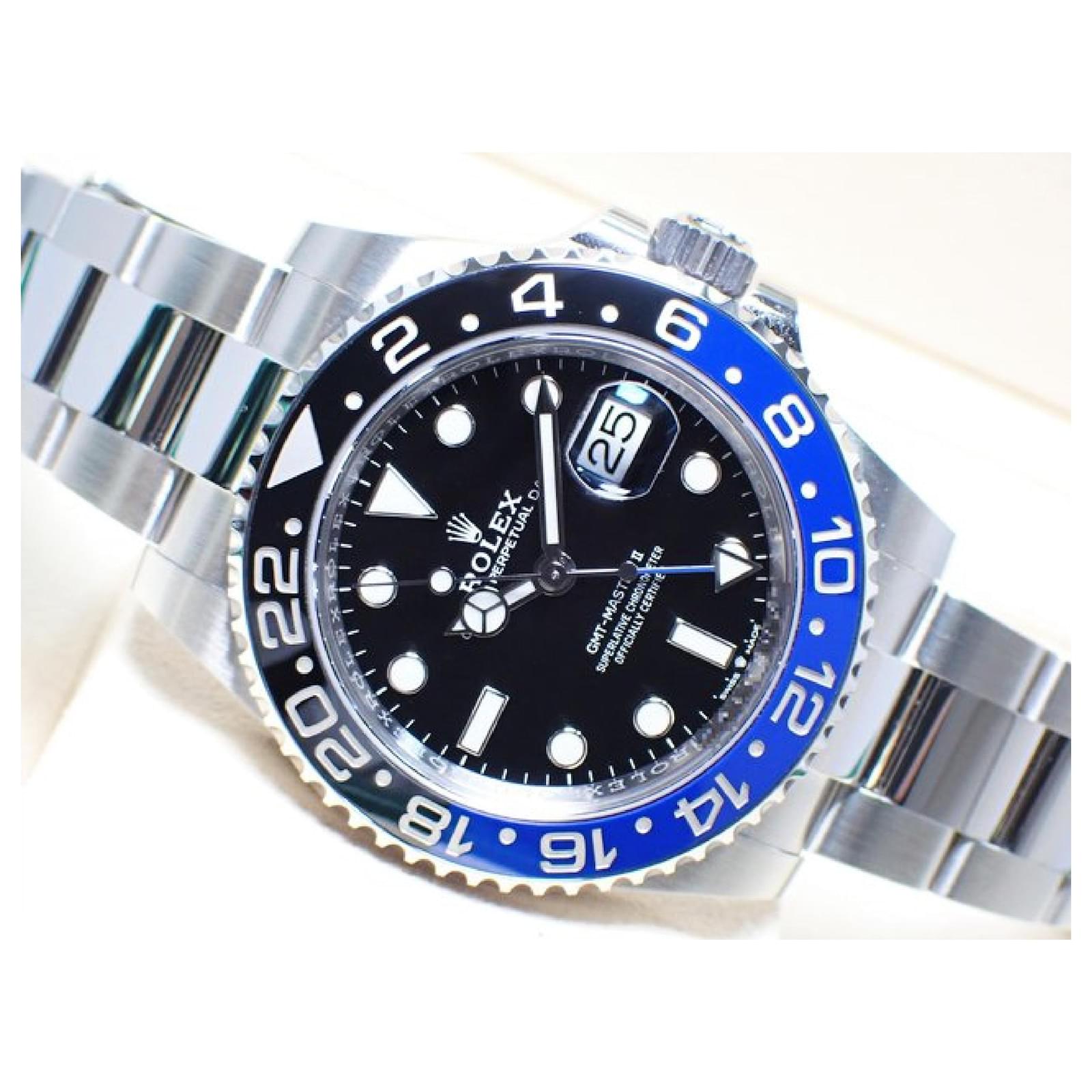 Watch Rolex Stahlarmband Rolex Oyster Perpetual Gmt Master Schwarz Blau  ROLEX GMT MasterII