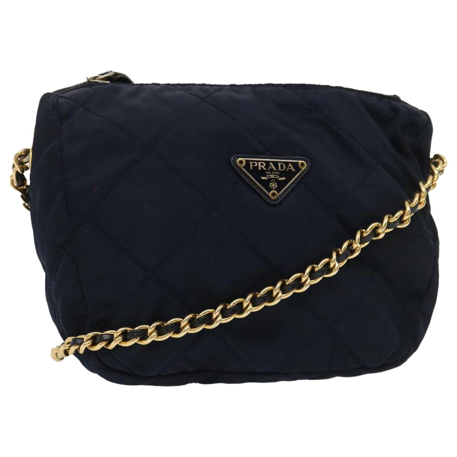 Prada Shoulder bag Navy blue Synthetic ref.JC578390 (Sold) - Joli