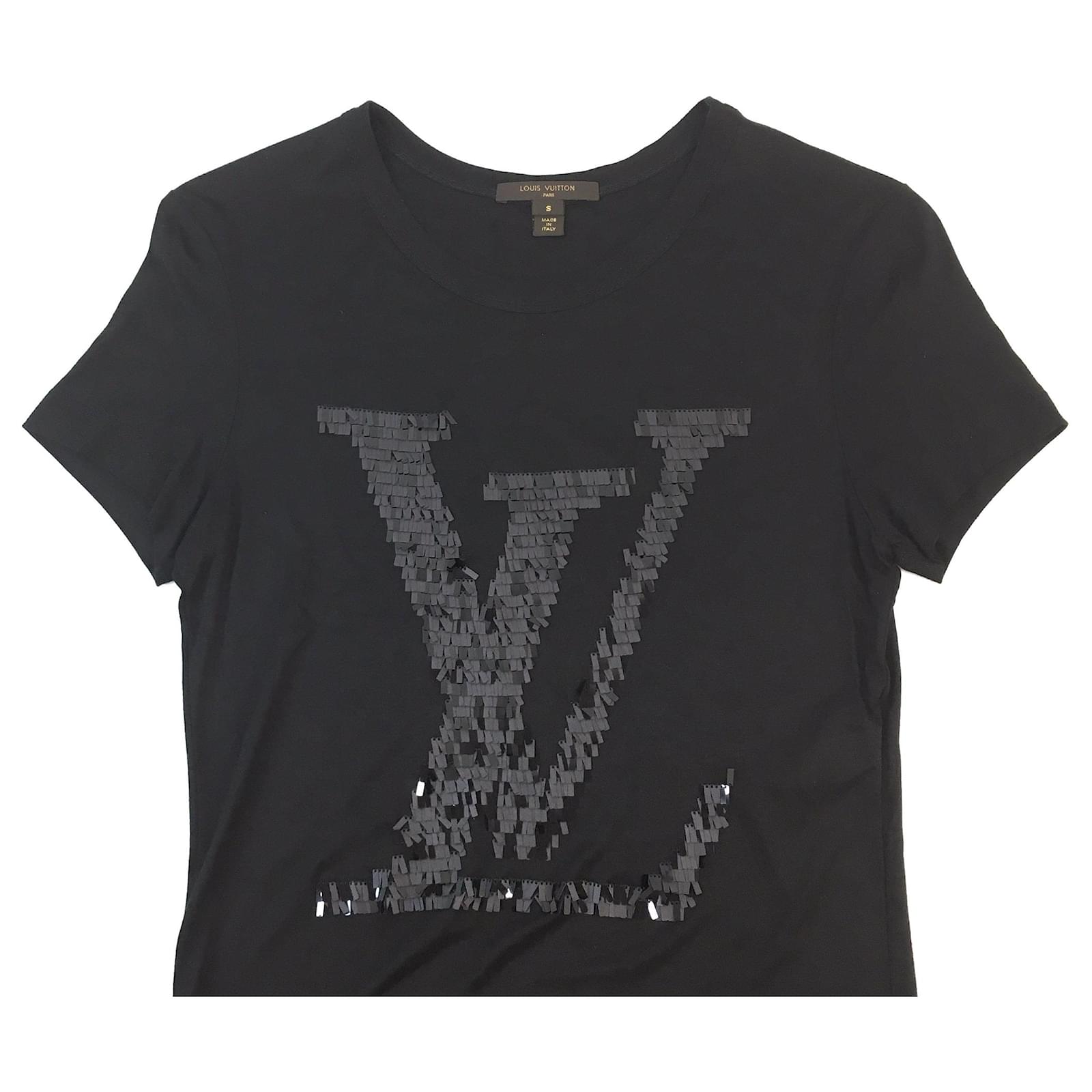 Dekoration ål Frugtgrøntsager Louis Vuitton Black Sequins Logo Runway Tee Shirt Size S ref.578436 - Joli  Closet