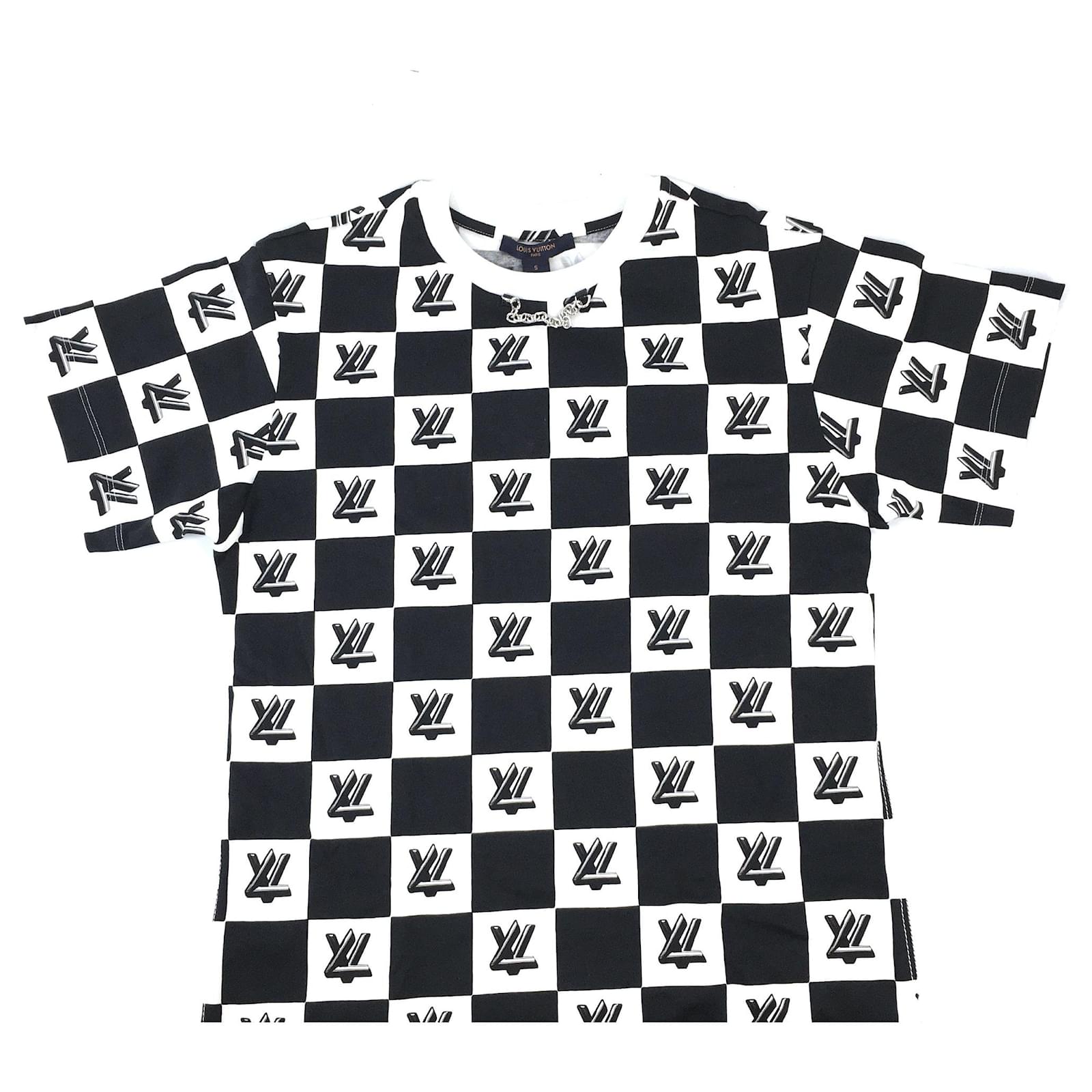Sæbe Cornwall Feasibility Louis Vuitton Black White Twist Lv Logo Tee Shirt ref.578439 - Joli Closet