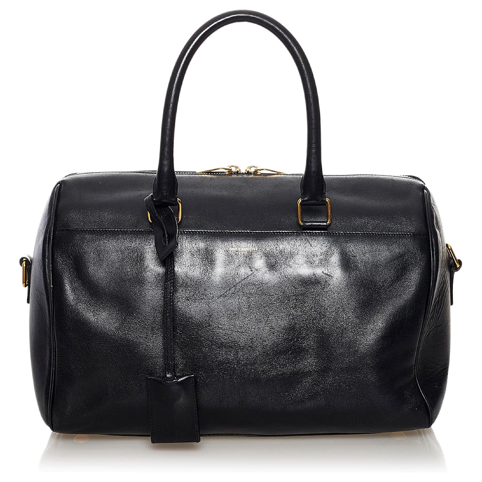 Saint Laurent Black Classic Baby Duffle Leather Satchel Pony-style ...