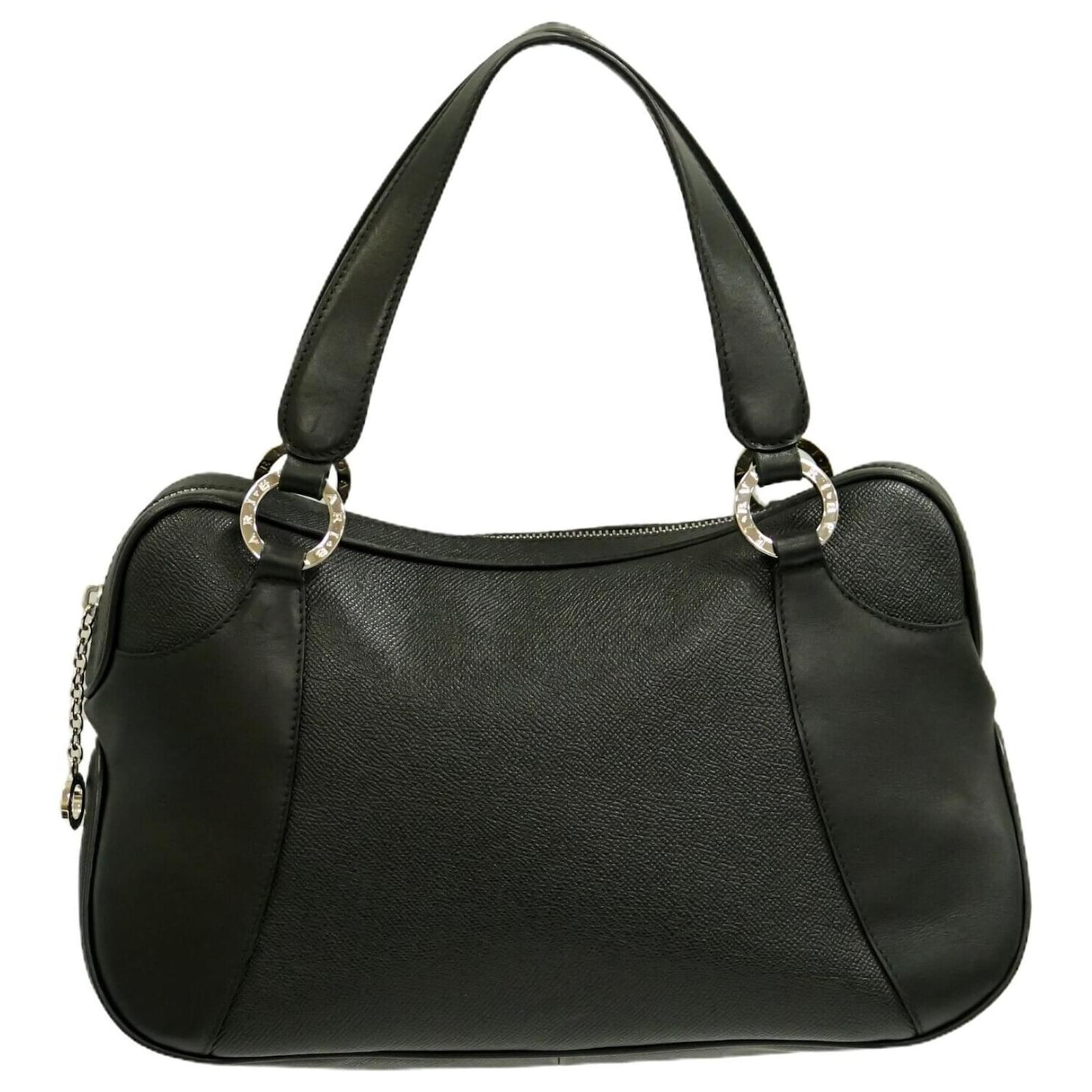 Large Bulgari brown leather handbag