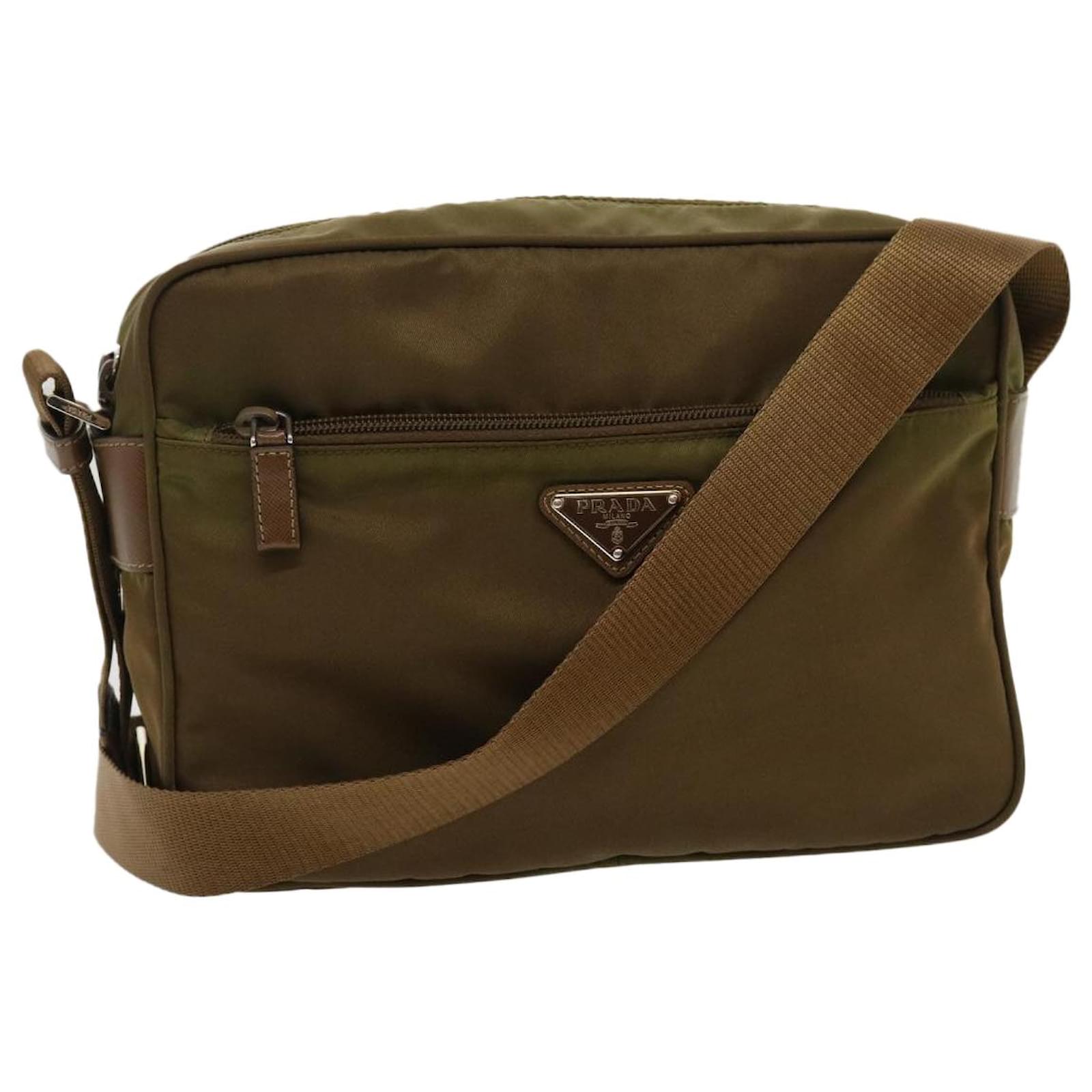 PRADA Olive Green Nylon Crossbody Bag