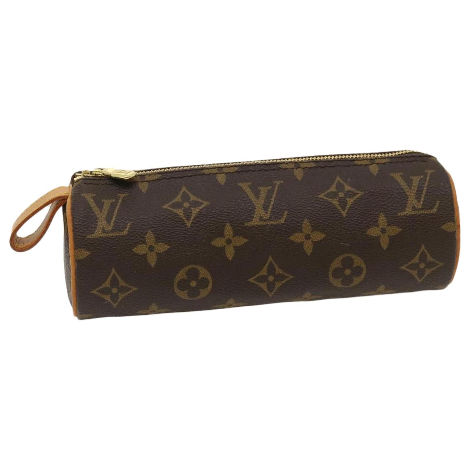 LOUIS VUITTON Monogram Trousse Ronde Pouch Pen Case M47630 auth