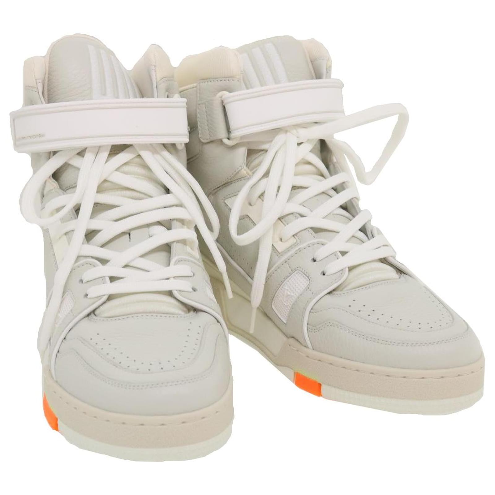 LOUIS VUITTON Trainer sneakers Leather High cut White 1a5a0D LV