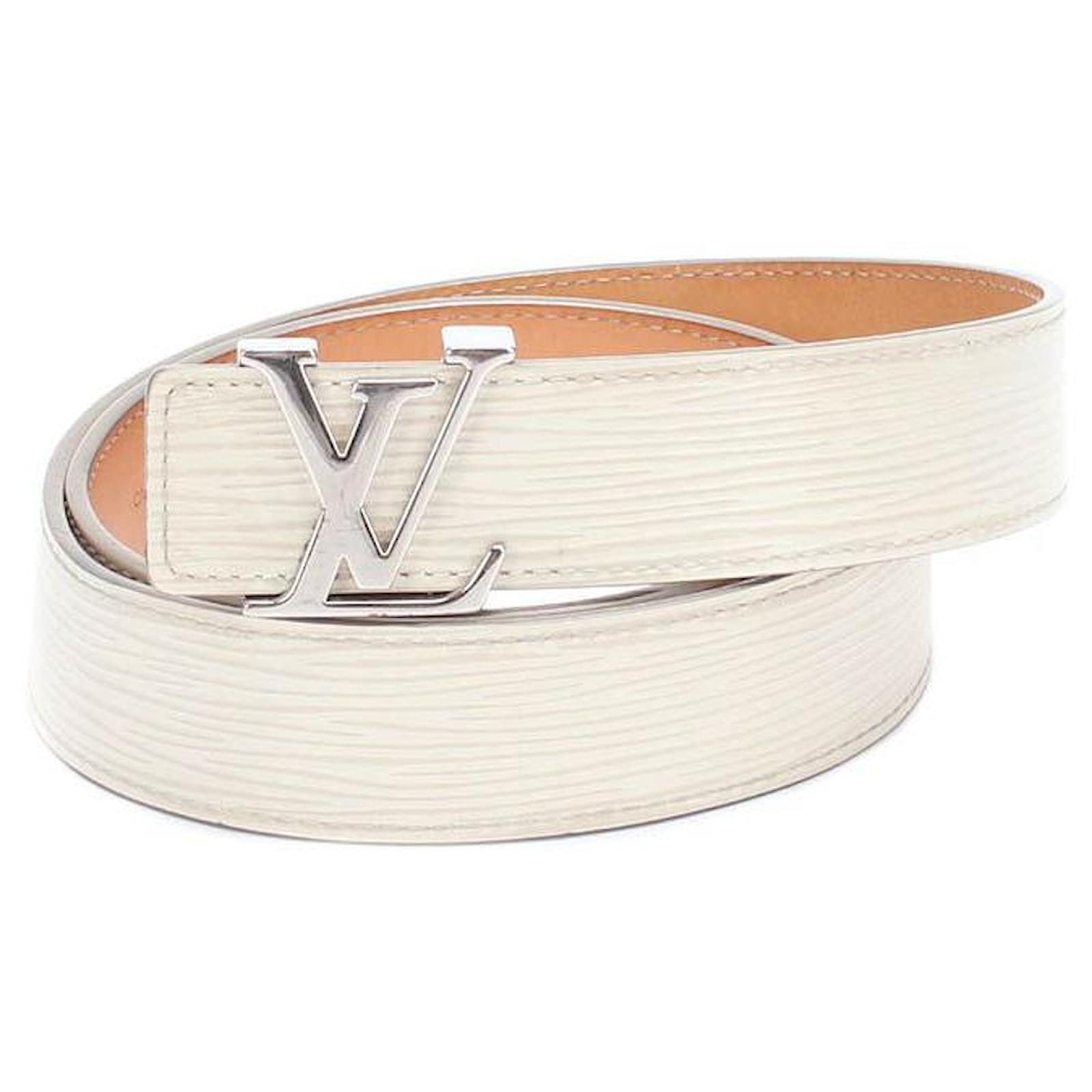 Louis Vuitton Initiales Epi Leather Belt White ref.581167 - Joli