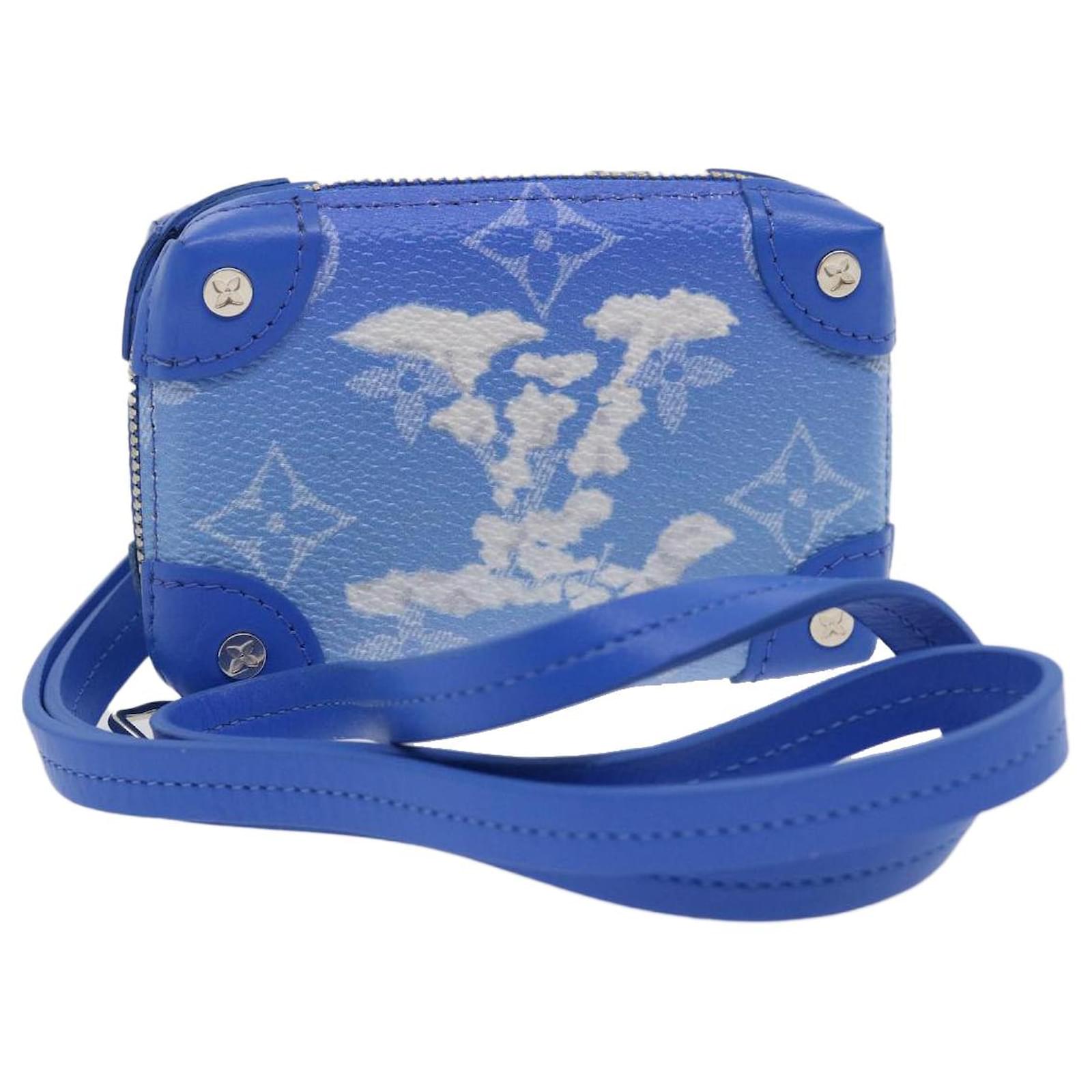 LOUIS VUITTON Monogram Clouds Soft Trunk Necklace Wallet Blue