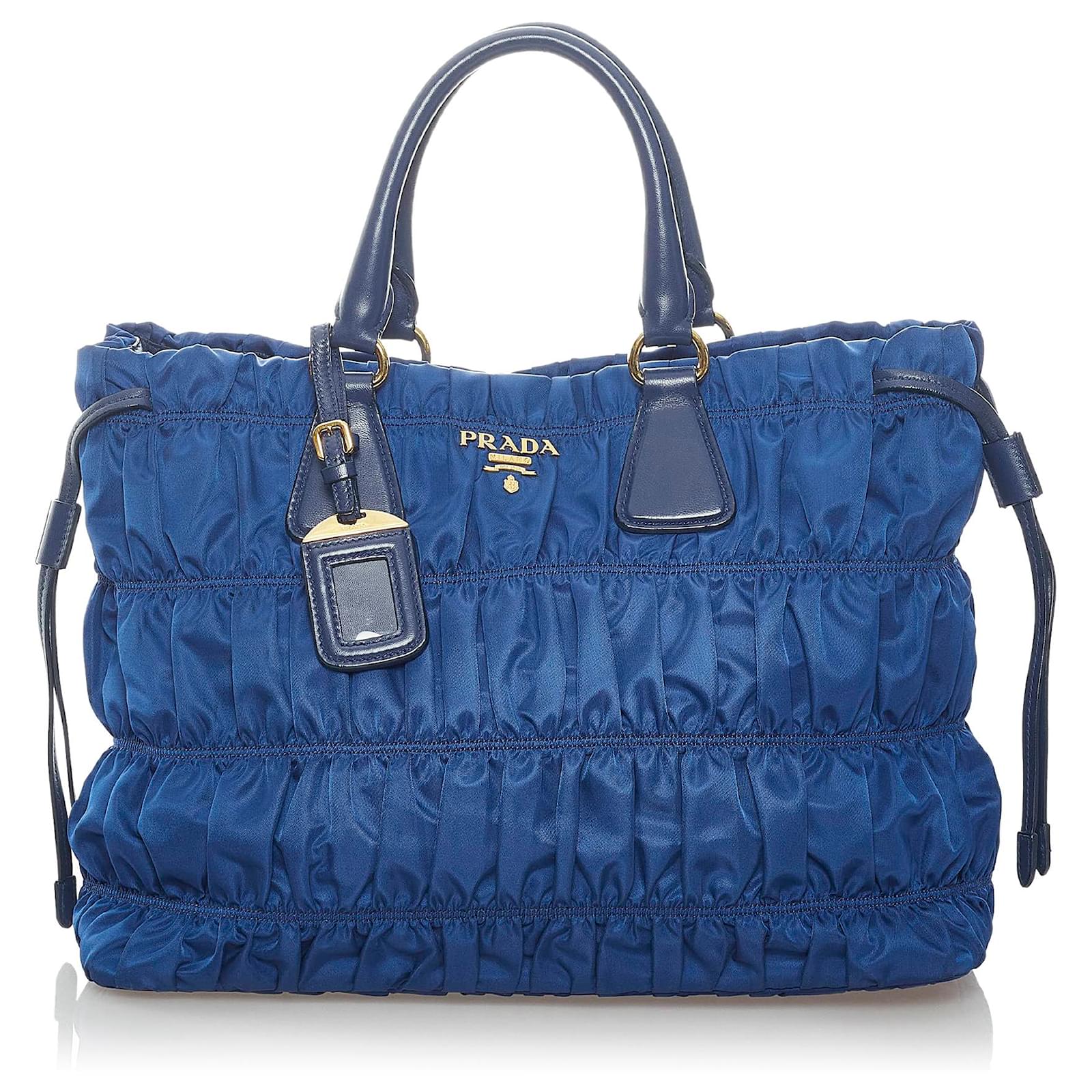 Prada Tessuto Gaufre Nylon Tote Bag in Blue