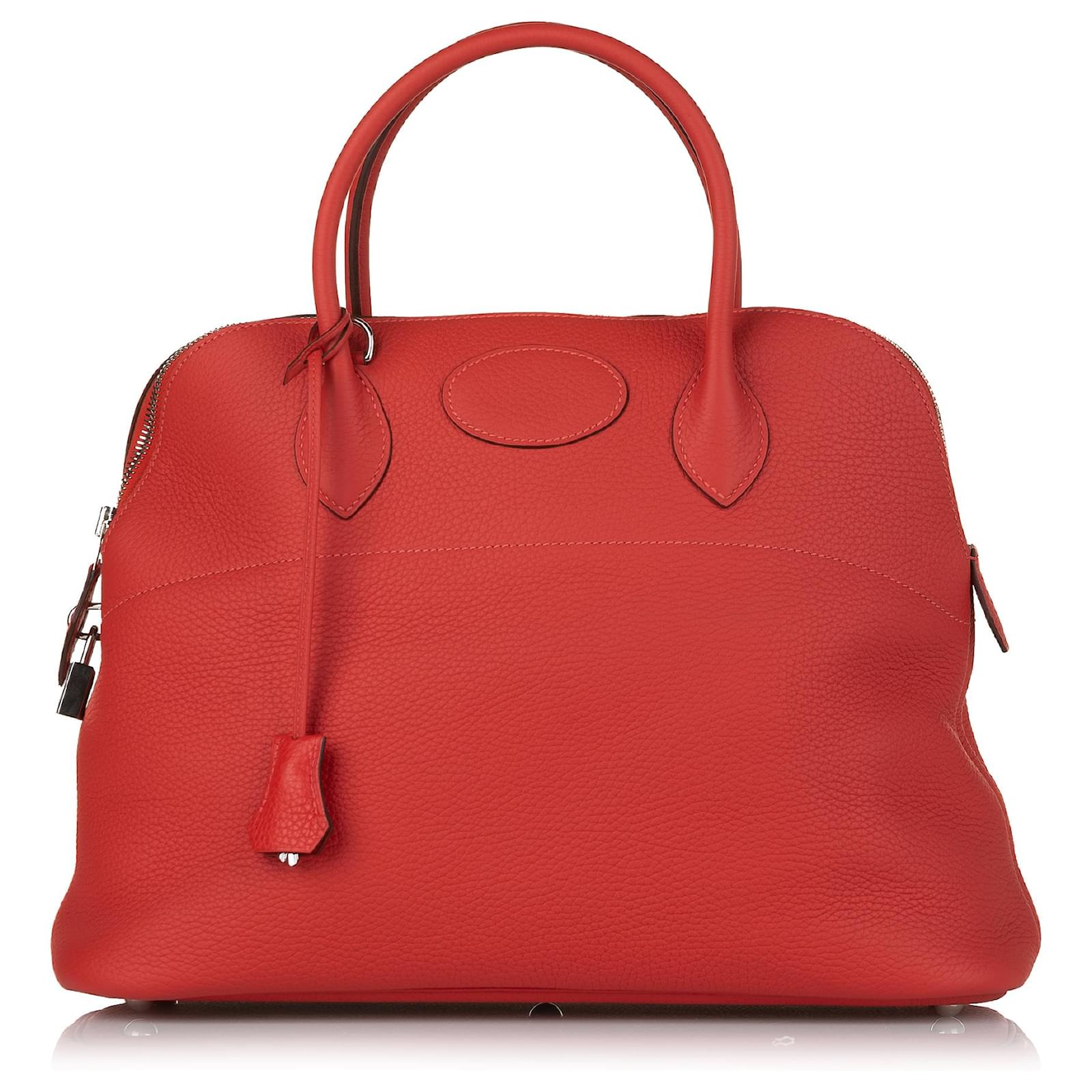 Hermès Hermes Red Bolide 35 Leather Ponystyle calfskin ref.581490