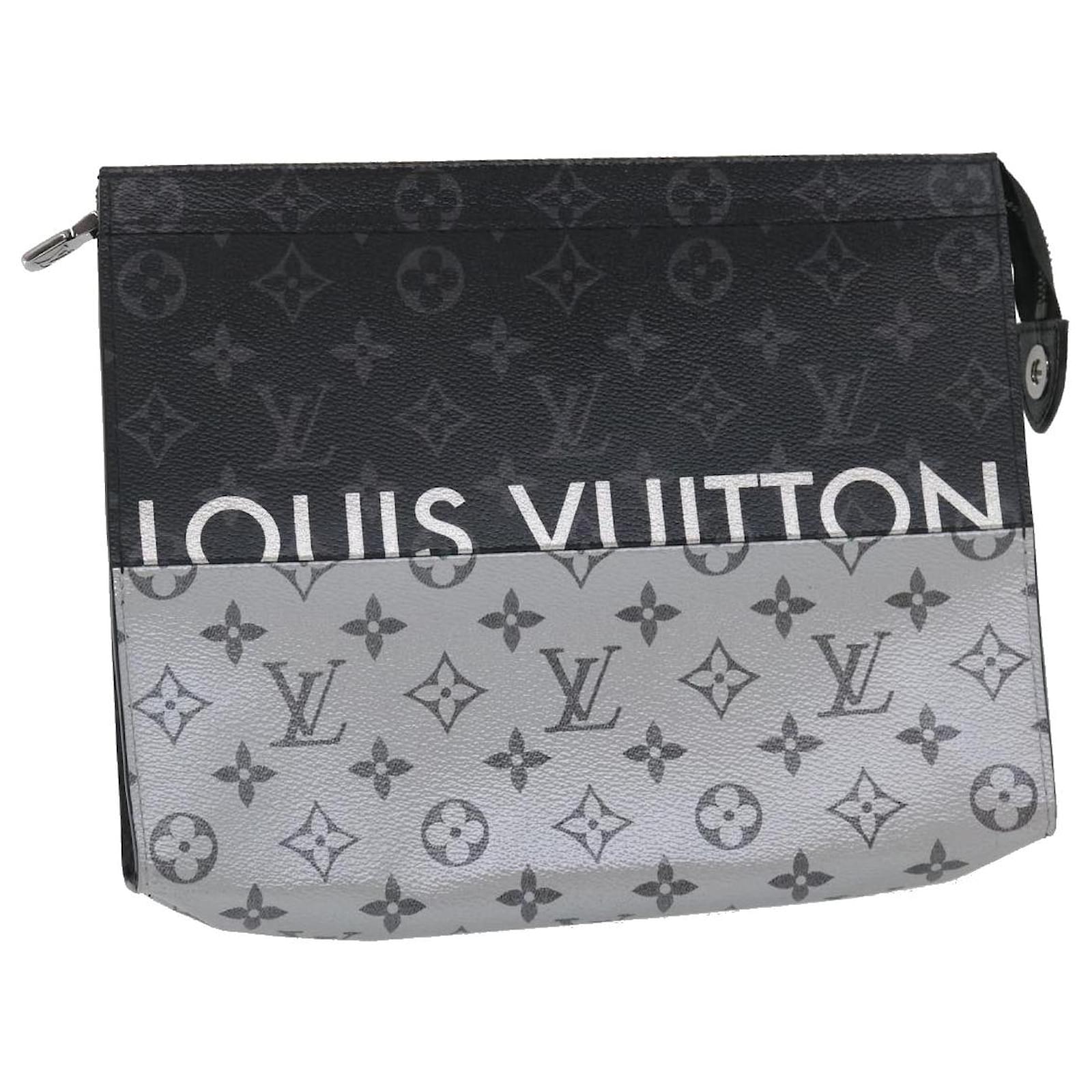 Louis Vuitton Pochette Voyage Monogram Eclipse (6 Card Slot) MM Antartica  in Taiga Leather/Canvas with Silver-tone - US