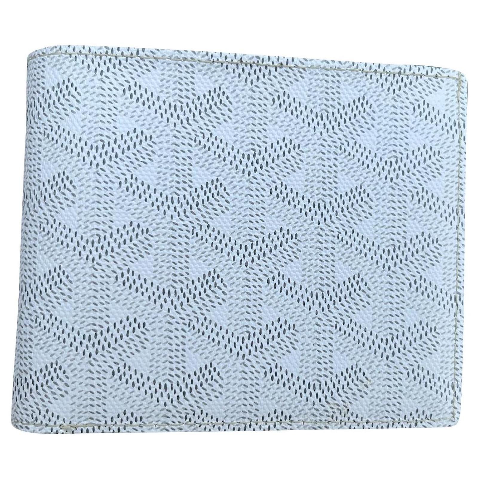 Pre-owned Goyard Saint Sulpice Leather Card Wallet In White