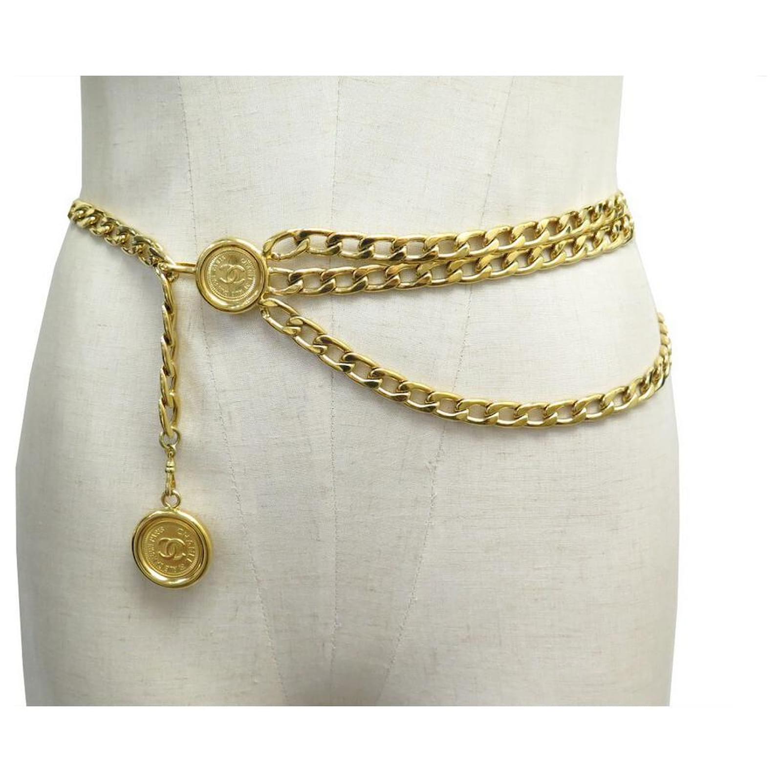 MINT. Vintage CHANEL Thick Chain Belt With Golden Mademoiselle -  Norway