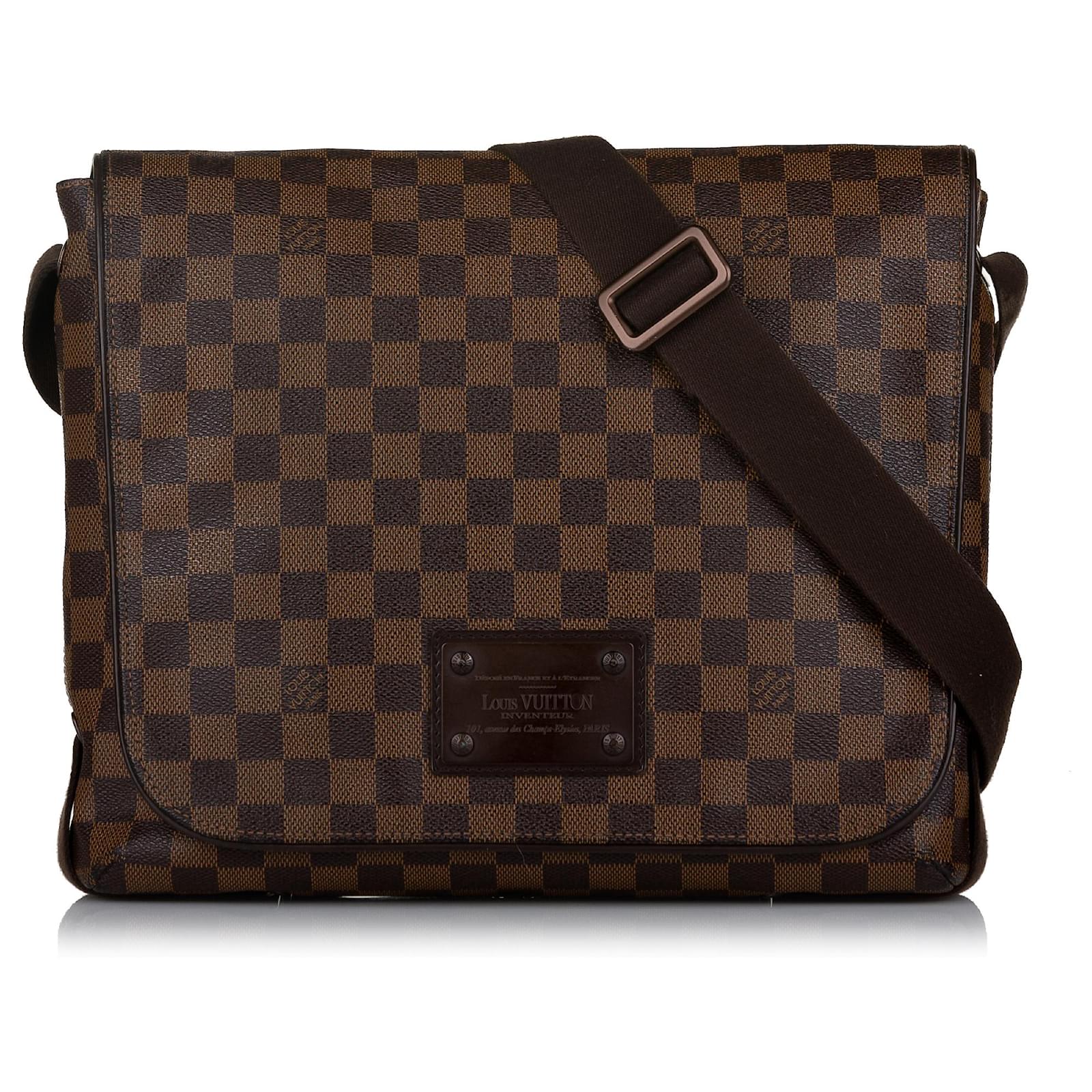 Louis Vuitton Brown Damier Ebene Brooklyn MM Leather Cloth Pony