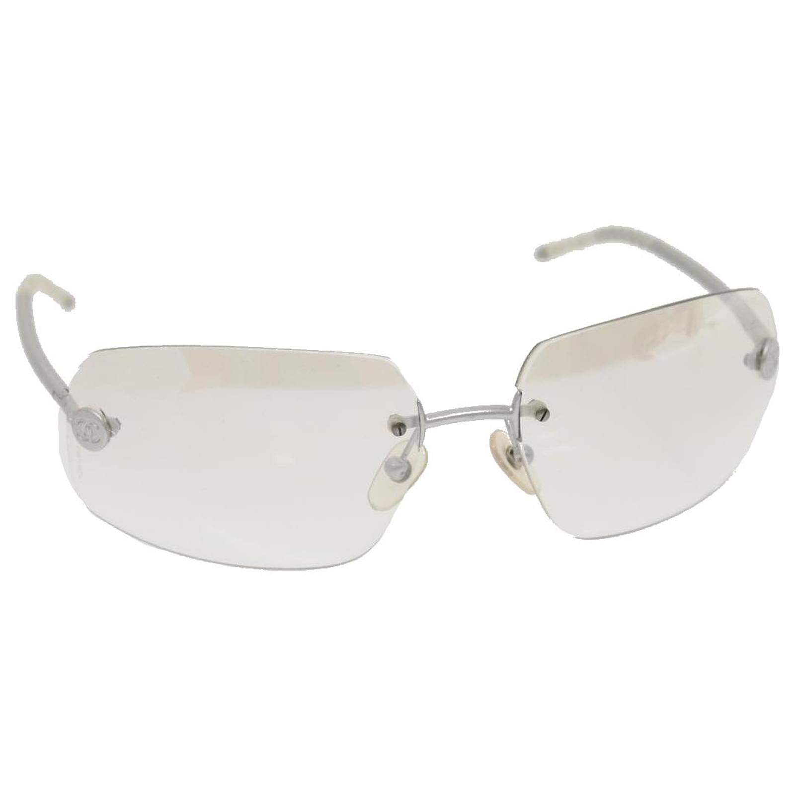 CHANEL Glasses Silver CC Auth gt2377 Silvery Plastic ref.582121 - Joli  Closet
