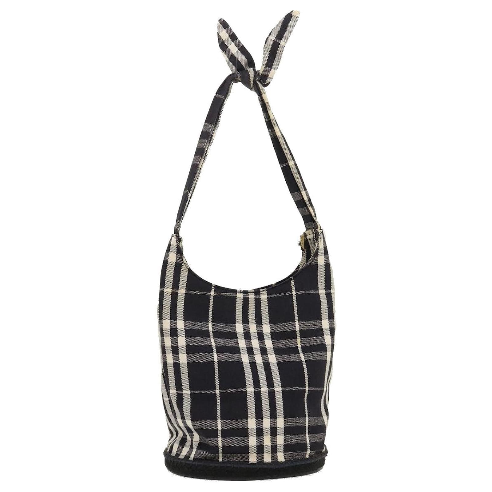 Burberry Hobo Bag Nova Check Plaid Metallic Shoulder Handbag