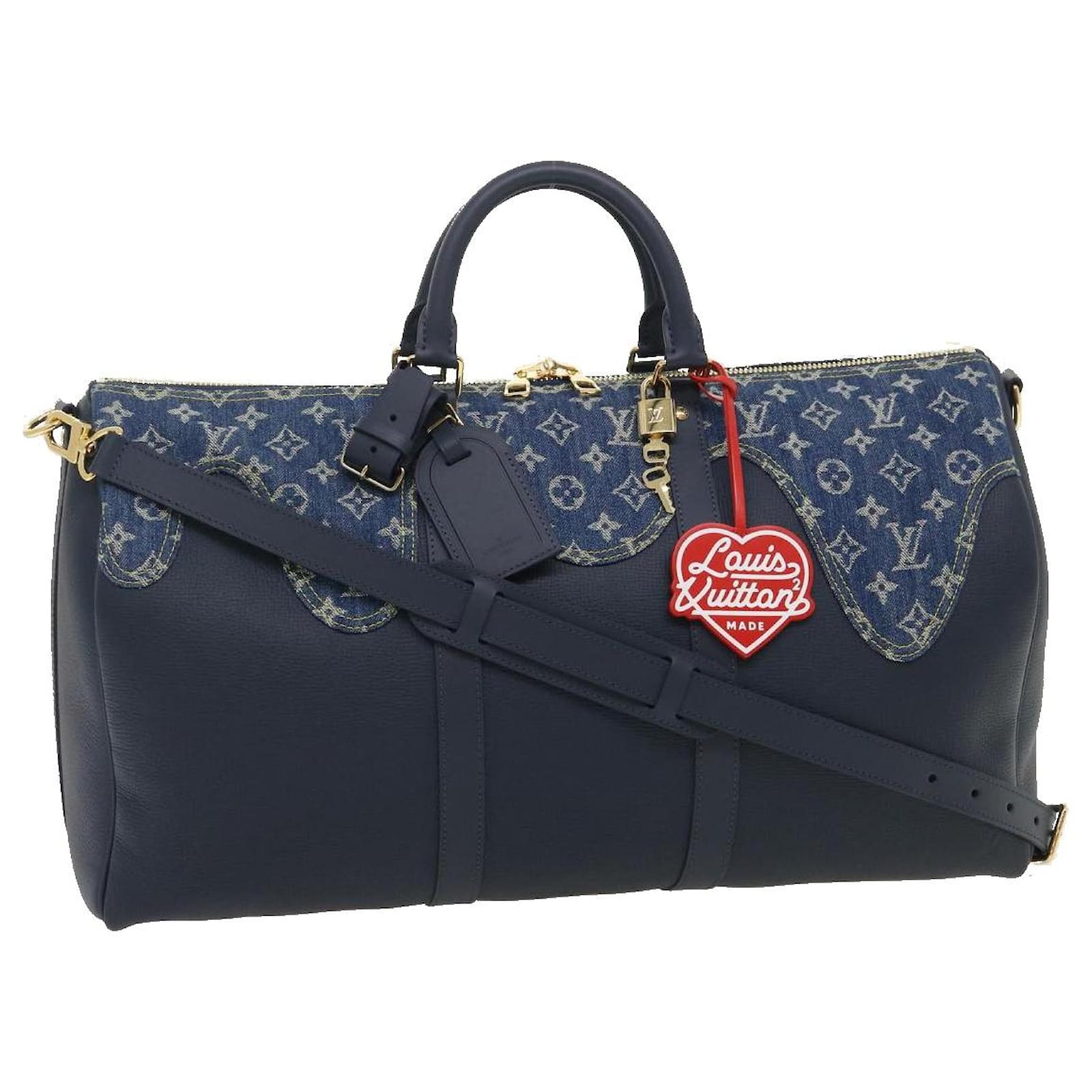 LOUIS VUITTON Monogram See Through Keepall Triangle Bandouliere 50  Turquoise | FASHIONPHILE