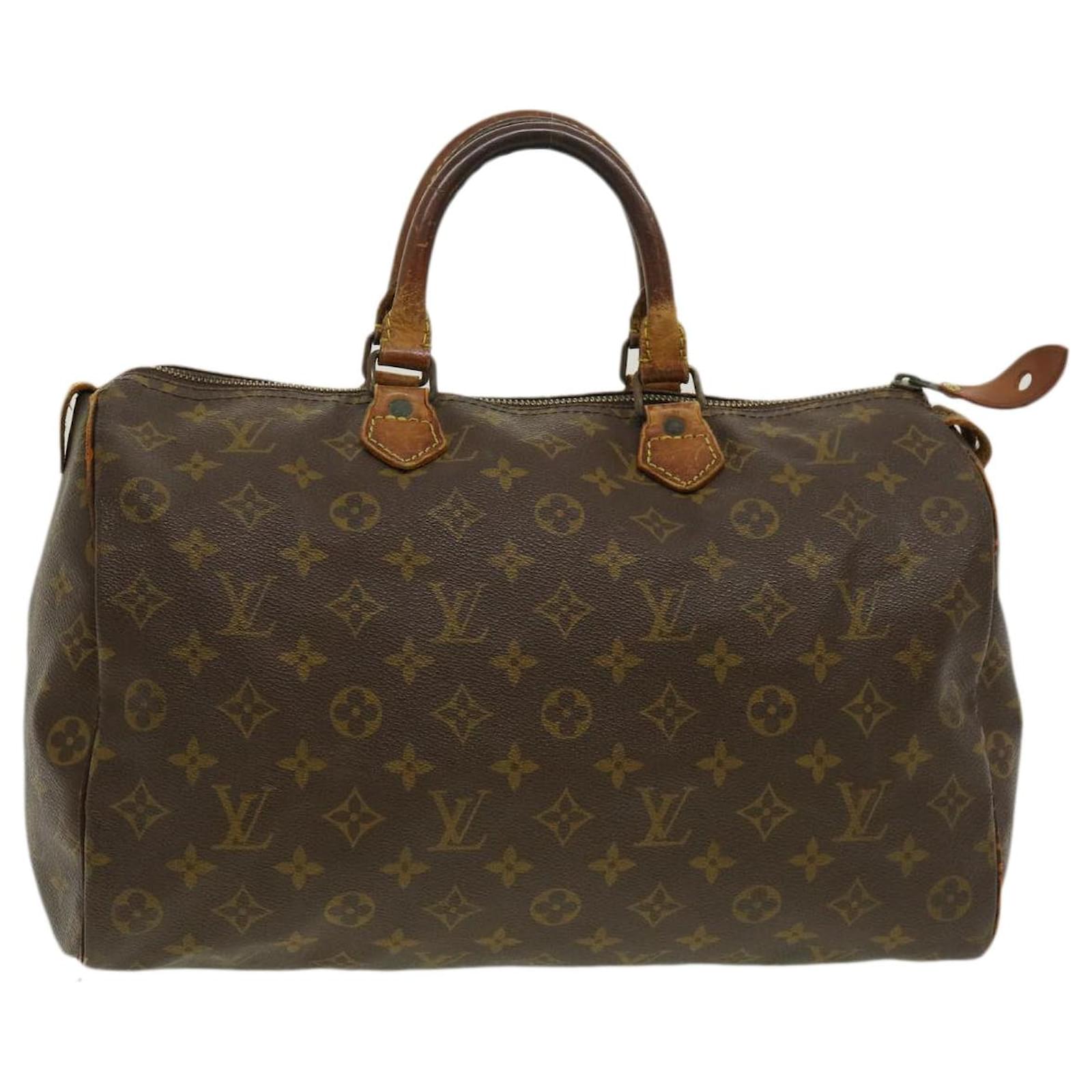 LOUIS VUITTON vintage Speedy 35 Monogram Brown Leather Cloth ref