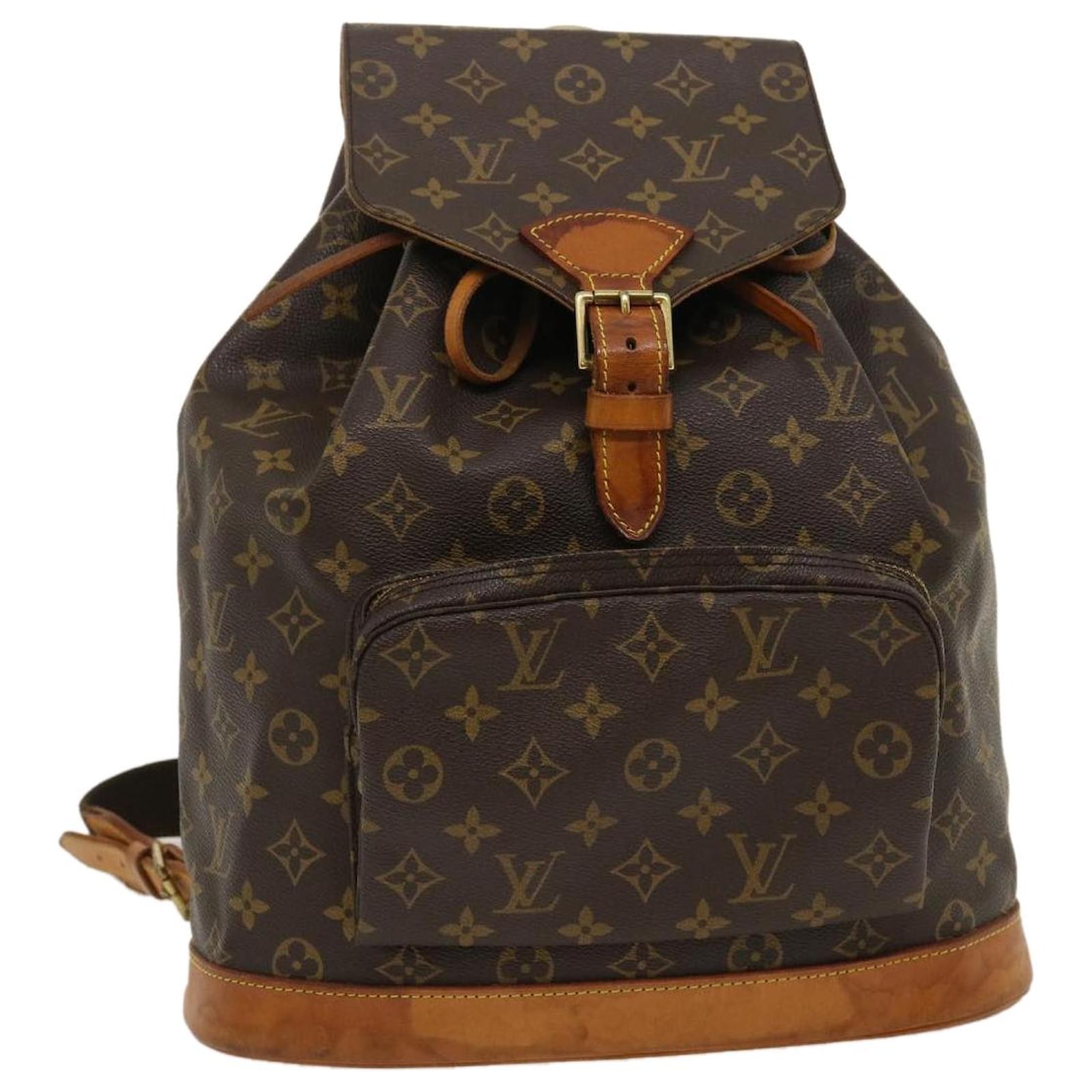 Auth Louis Vuitton Monogram Montsouris GM M51135 Women's Backpack