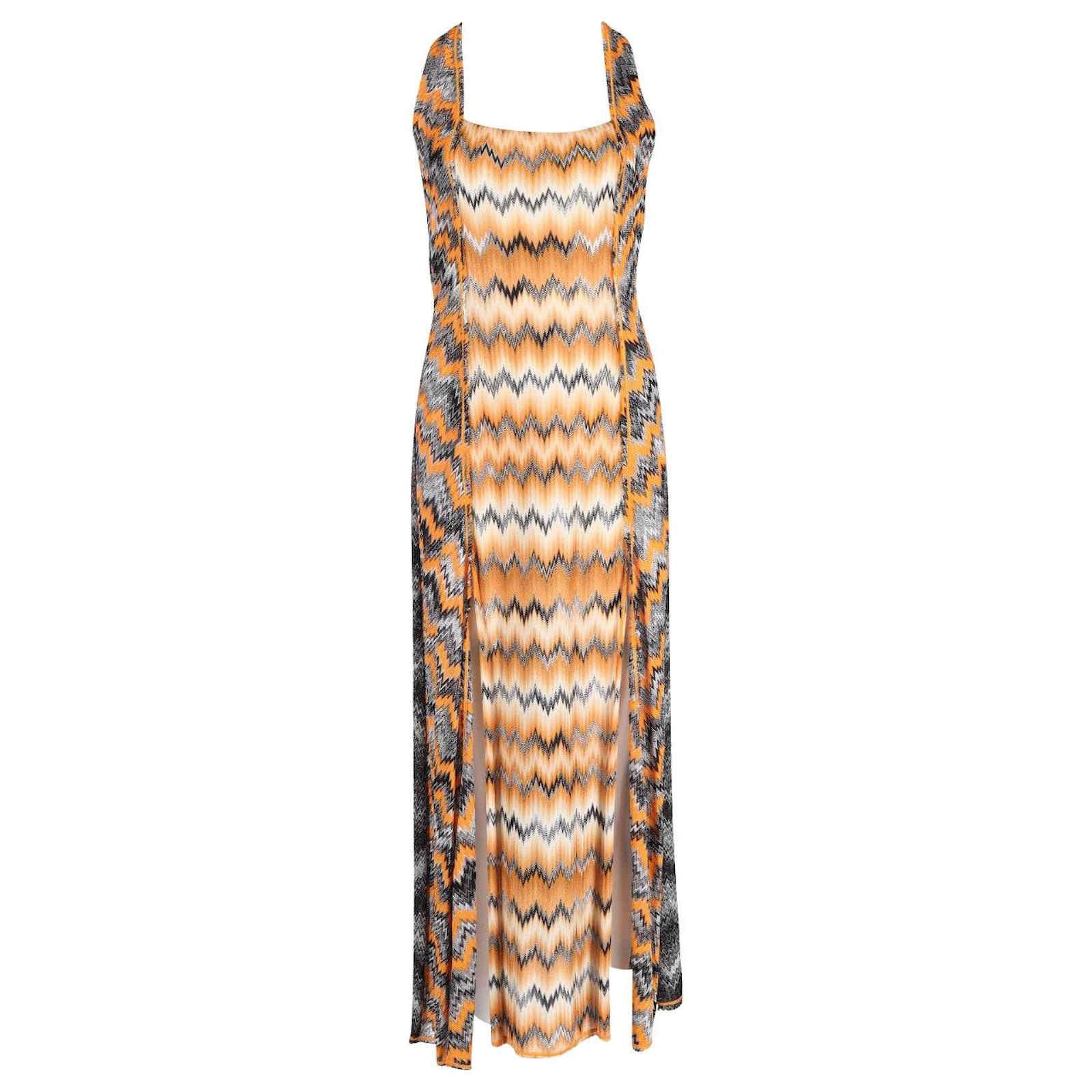 Missoni Robe longue imprimée sans manches en rayonne multicolore Fibre