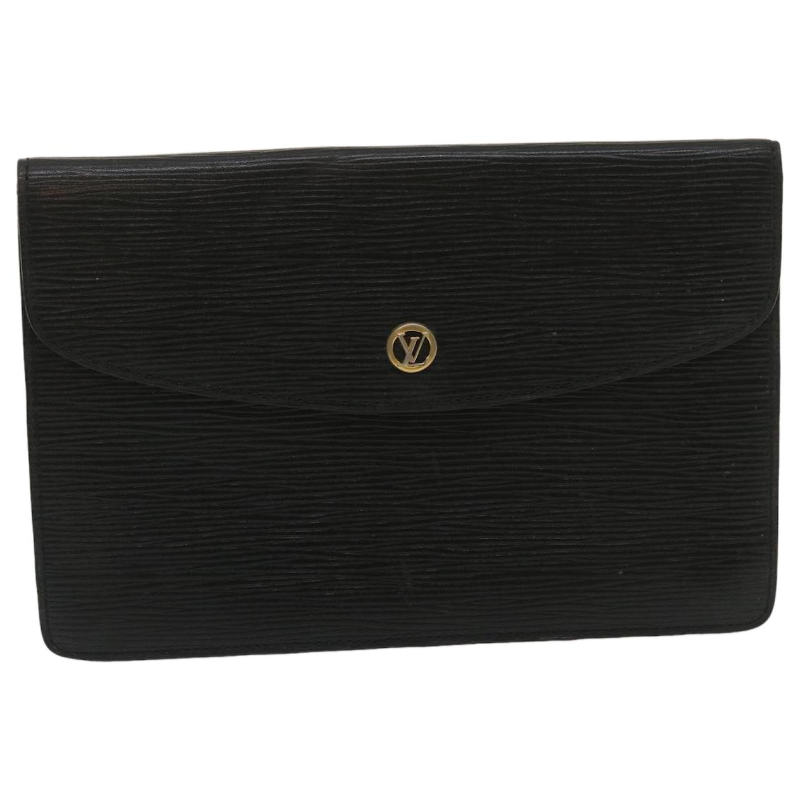 Louis Vuitton Montaigne Clutch Epi Leather Black 1374192