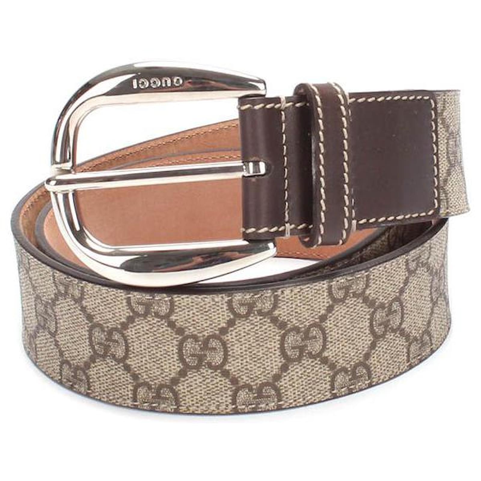 Gucci Vintage - Leather GG Supreme Belt - Brown - Leather Belt