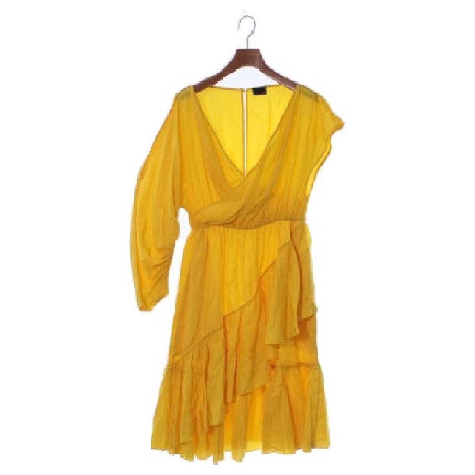 Fendi Dresses Yellow Silk Joli Closet