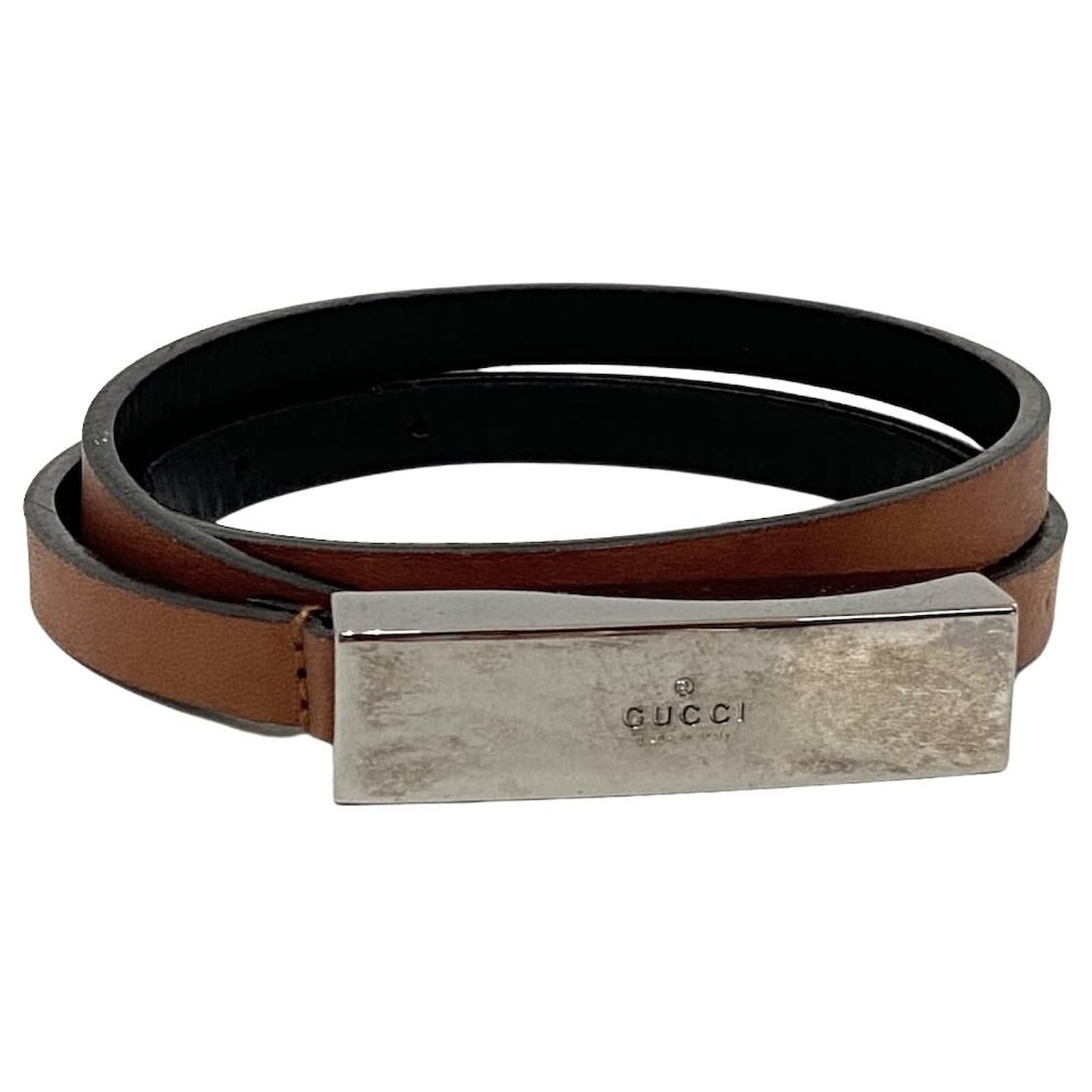 GUCCI Belt Brown Leather ref.585750 Joli Closet