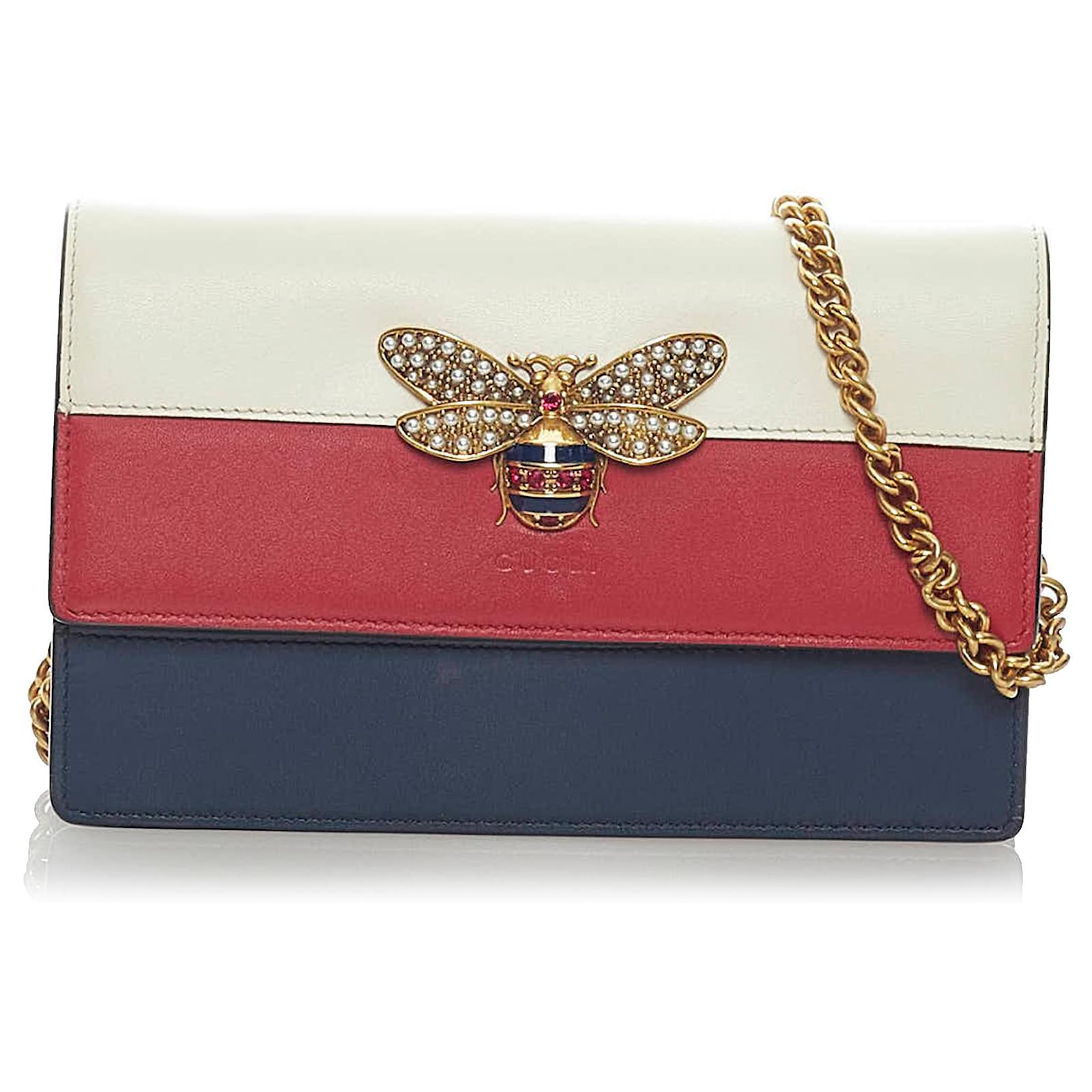 Gucci Queen Margaret Leather Shoulder Bag - Womens - Red Multi